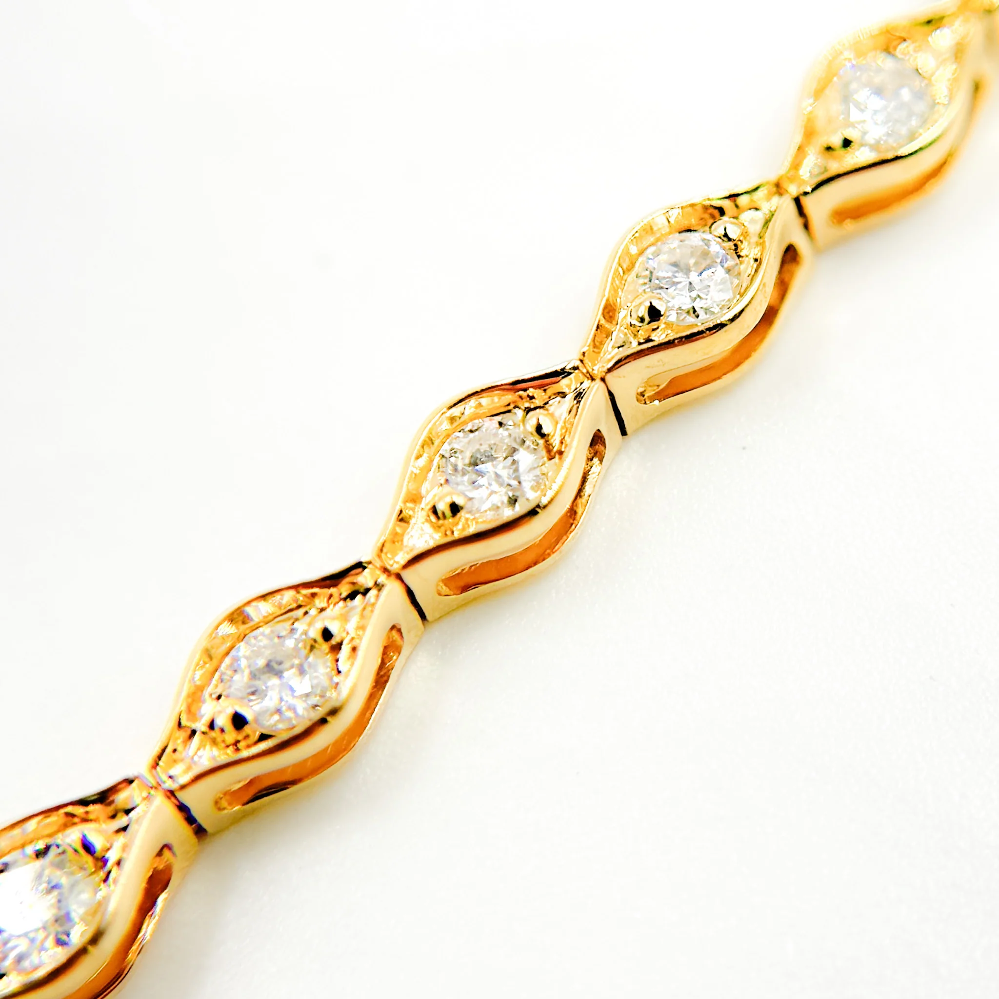 BTN65291. 14K Solid Gold Diamond Bangle - Image 2