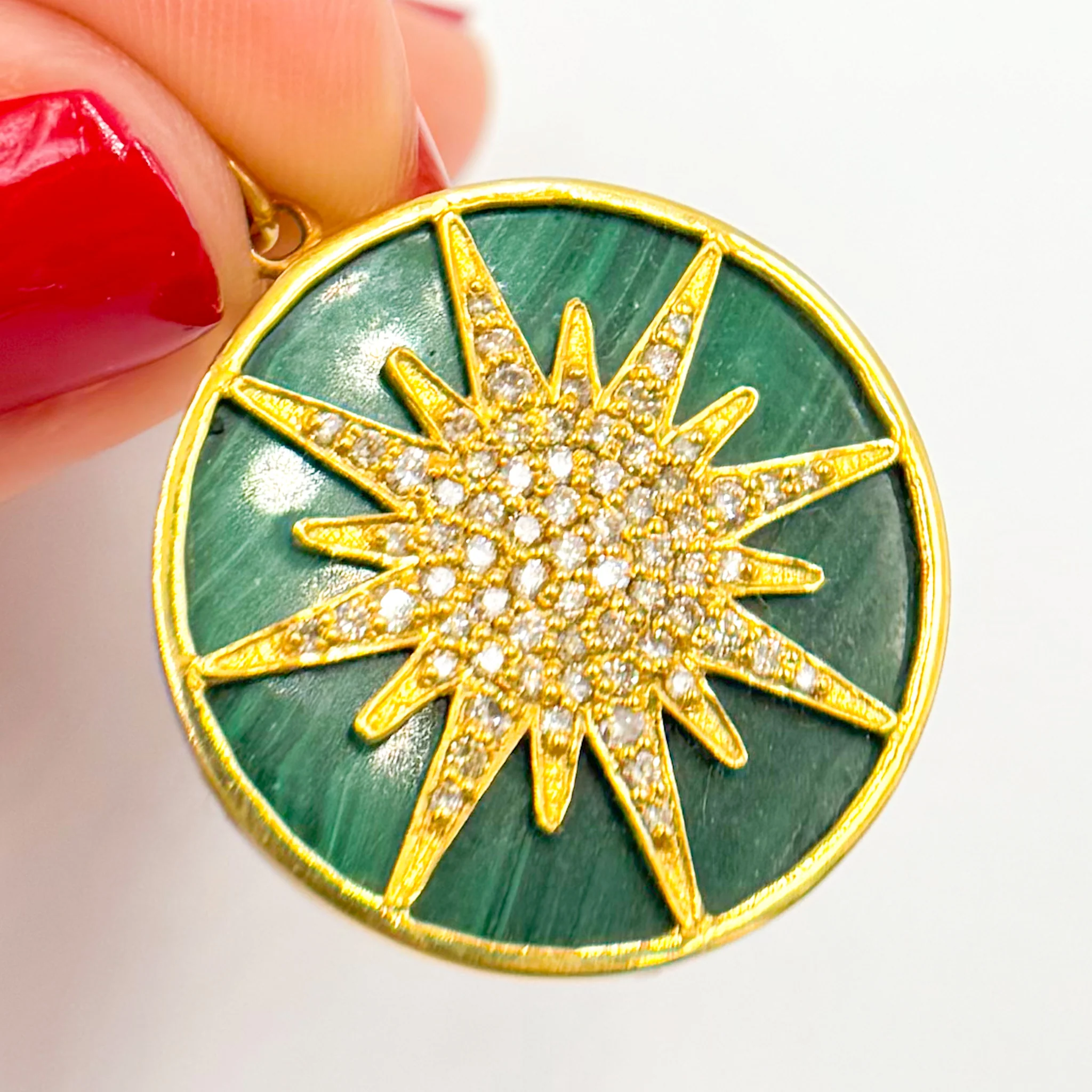 CGDP32. 14K Gold Sun Pendant - Image 3