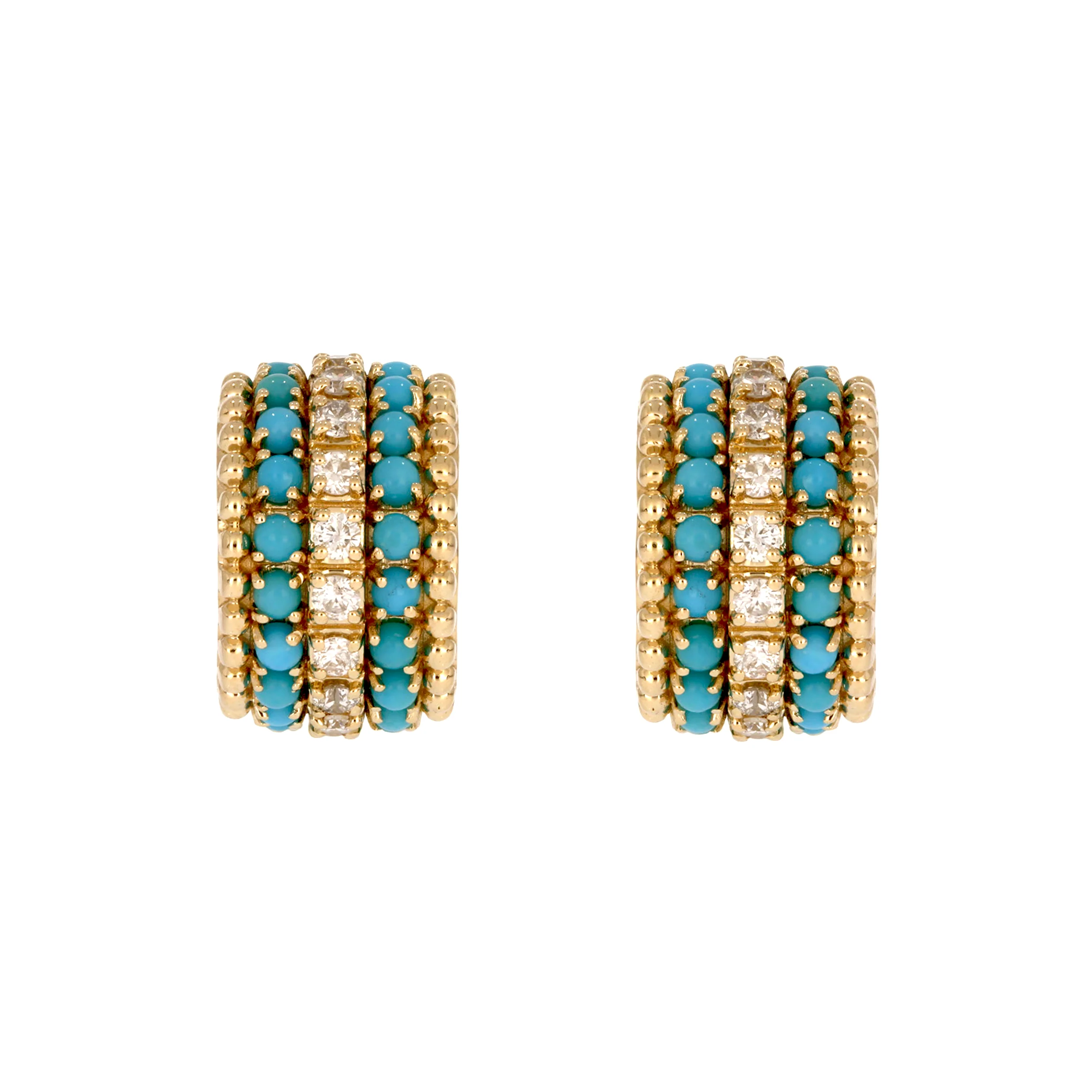 CME00244TQ. 14K Solid Gold Diamond and Turquoise Charm - Image 3