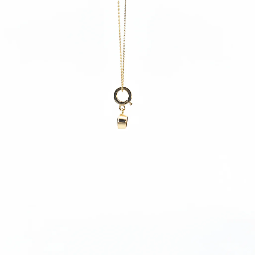 CMF00357B. 14K Solid Gold Blue Natural Diamond Round Charm - Image 6