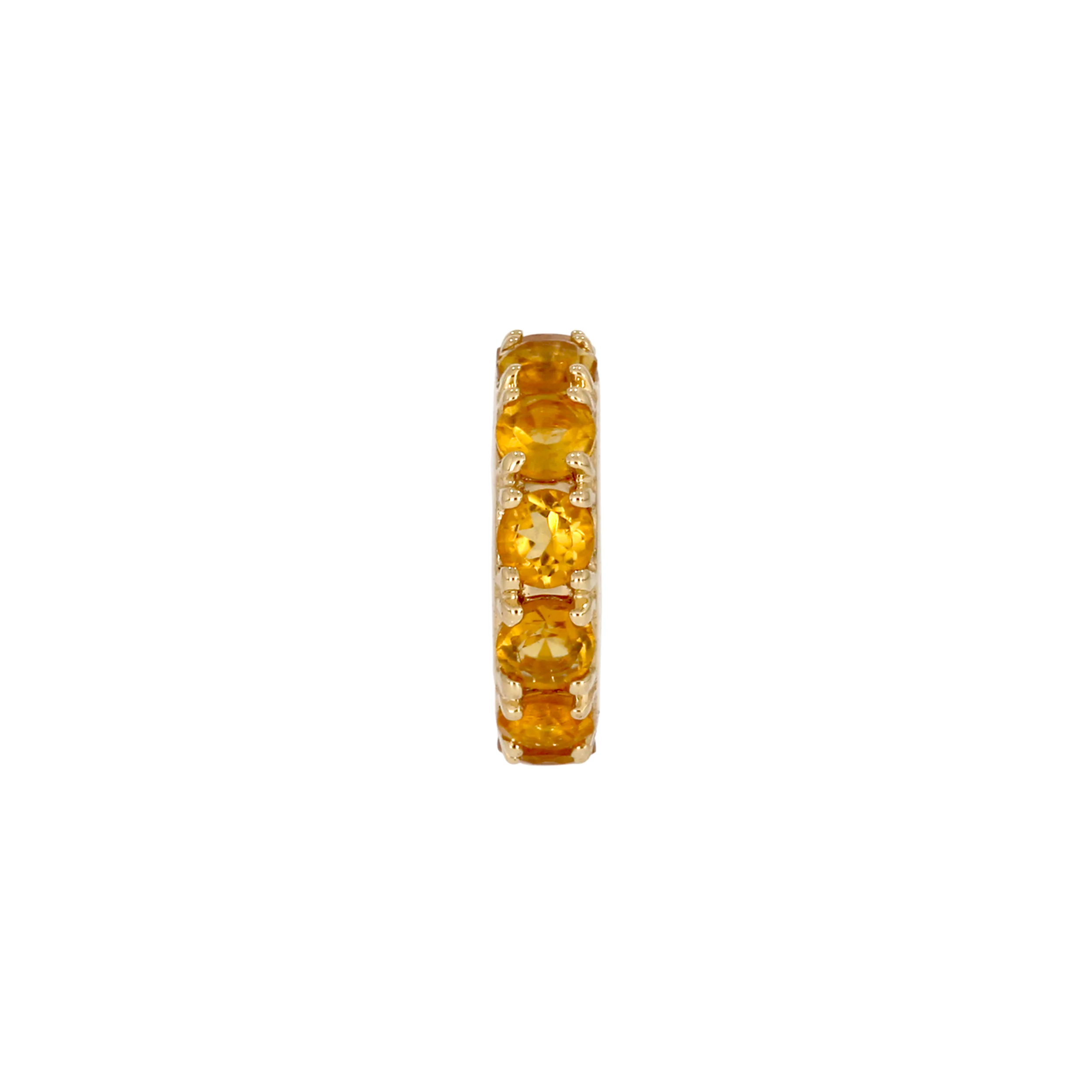 CMZ00096. 14K Solid Gold Gemstone Round Ring Slider - Image 11
