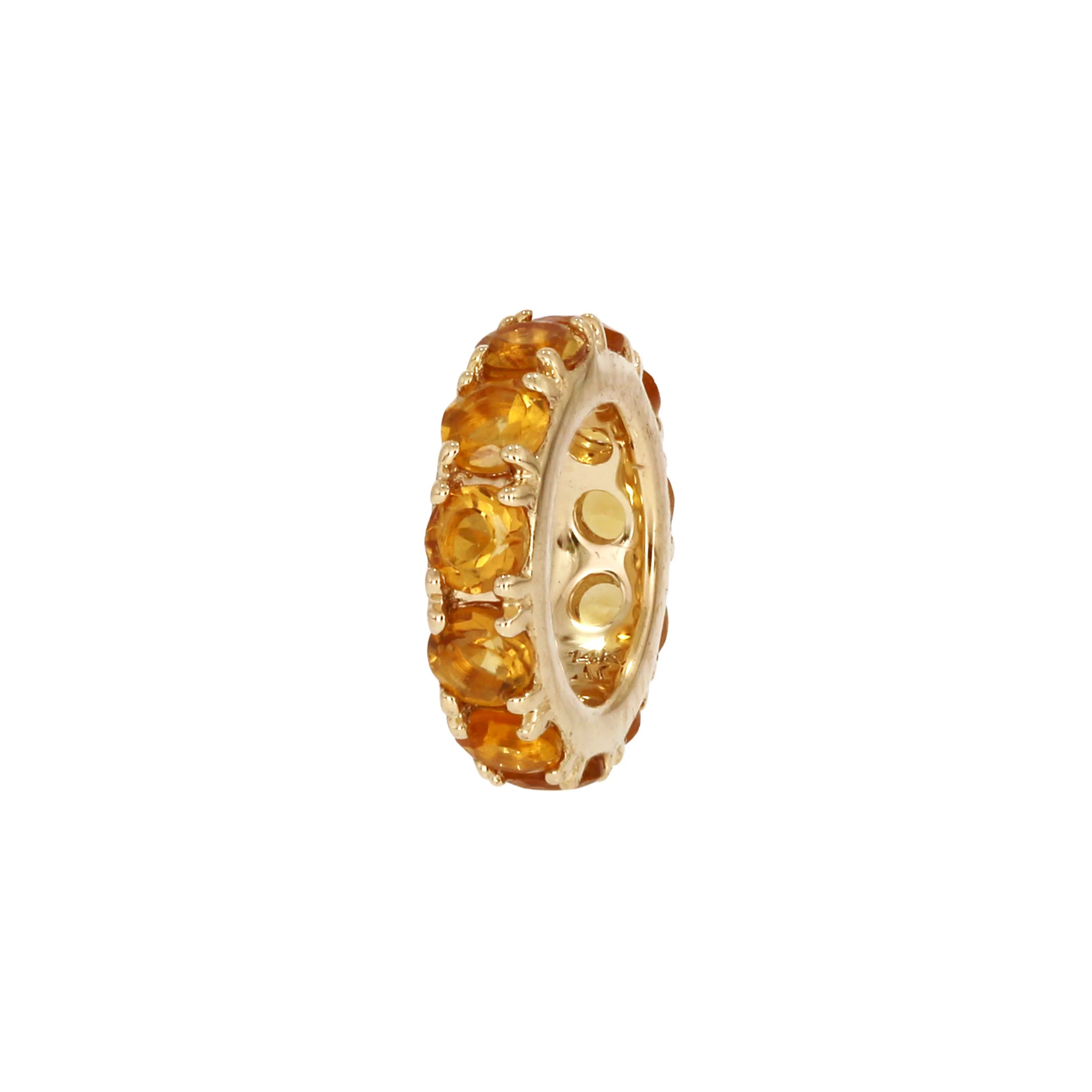 CMZ00096. 14K Solid Gold Gemstone Round Ring Slider - Image 12