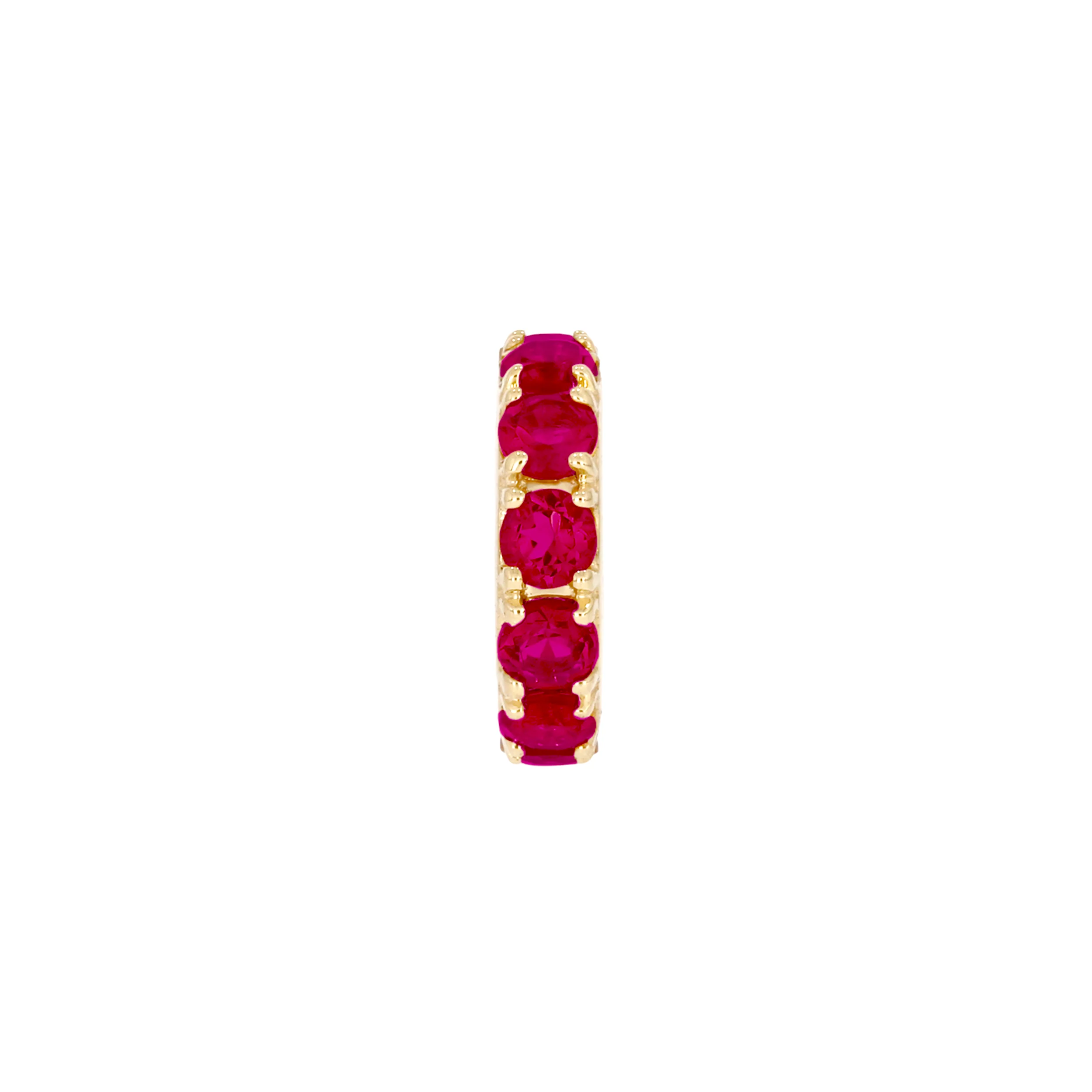 CMZ00096. 14K Solid Gold Gemstone Round Ring Slider - Image 26