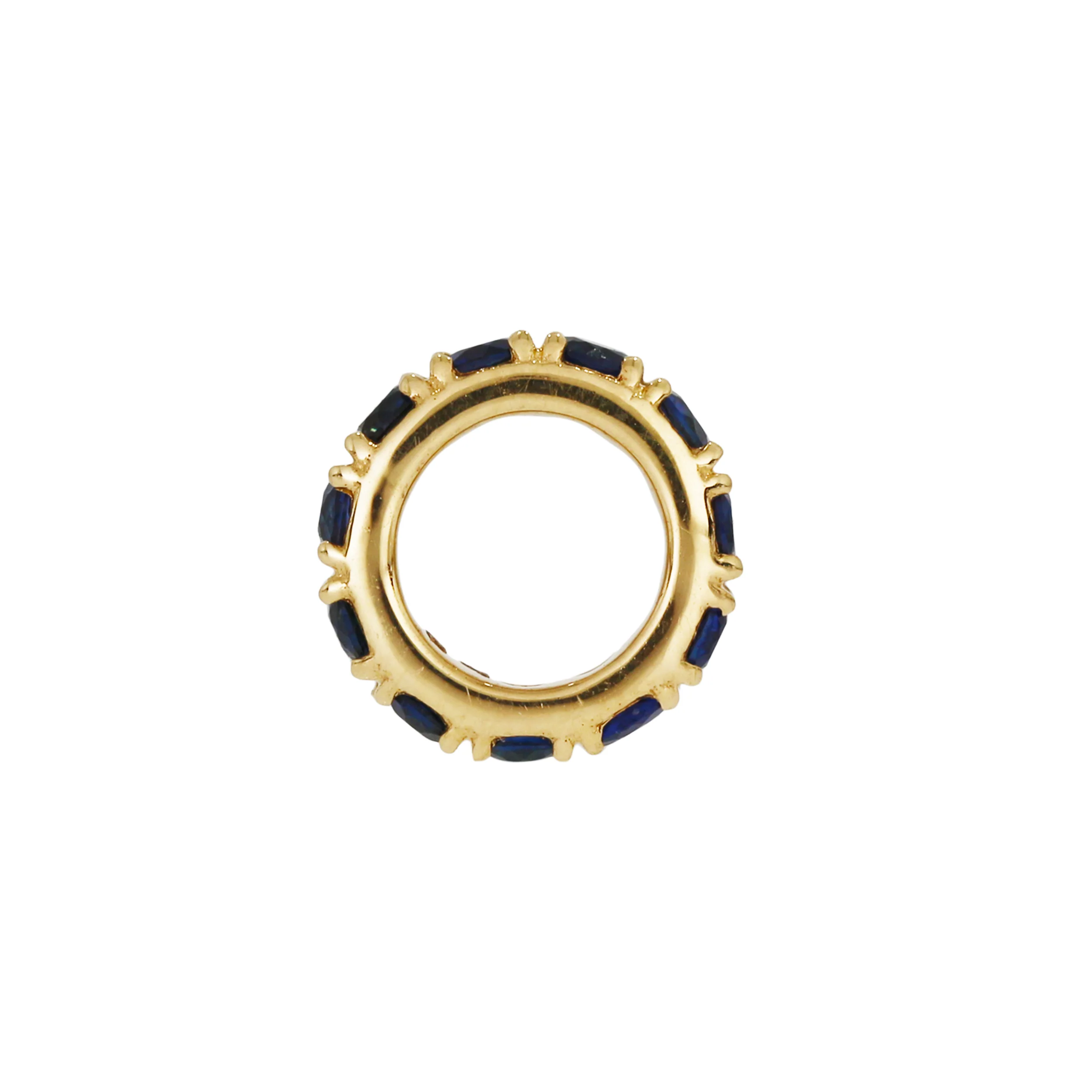 CMZ00096. 14K Solid Gold Gemstone Round Ring Slider - Image 9
