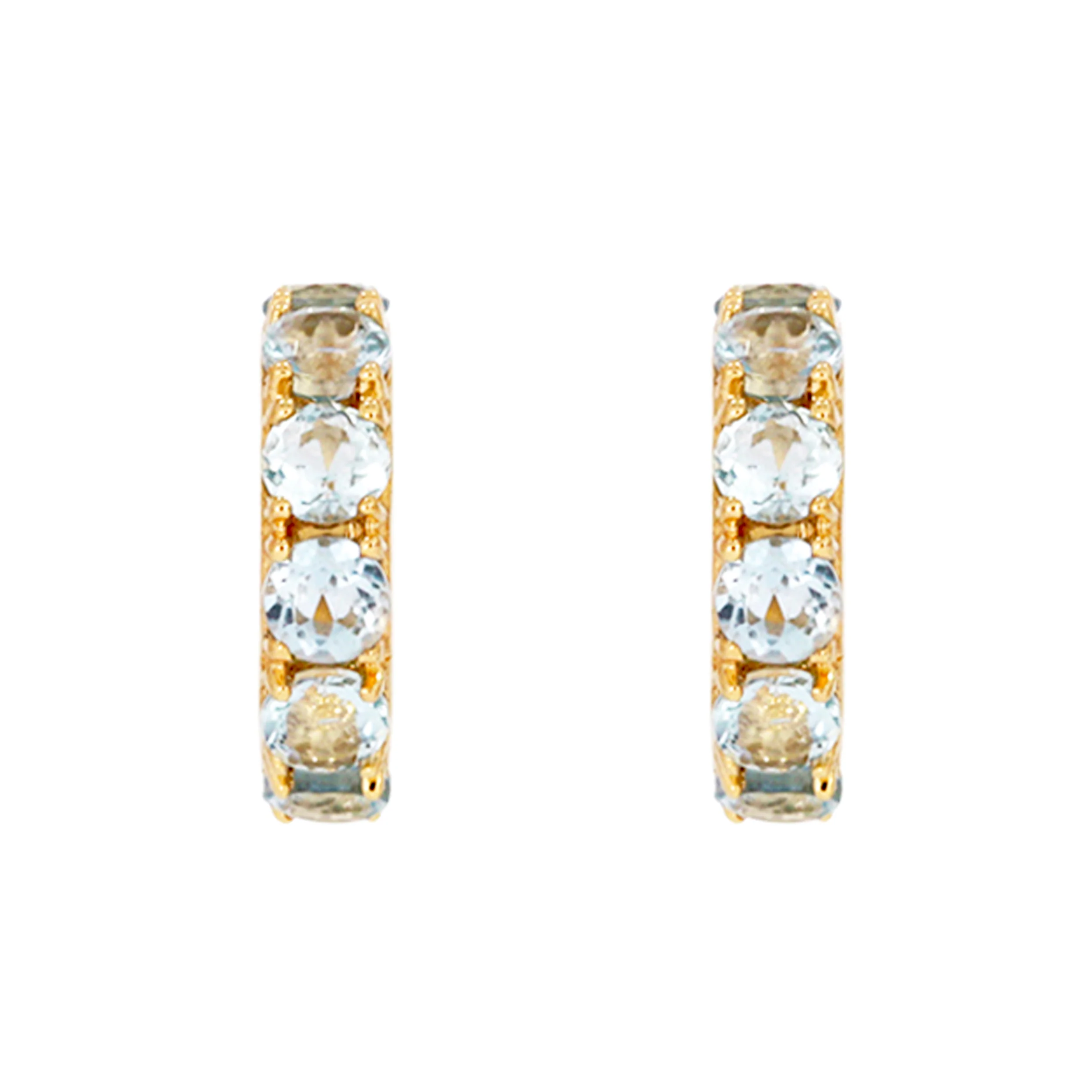 CMZ00096N. 14K Solid Gold Natural Gemstone Round Ring Slider - Image 15