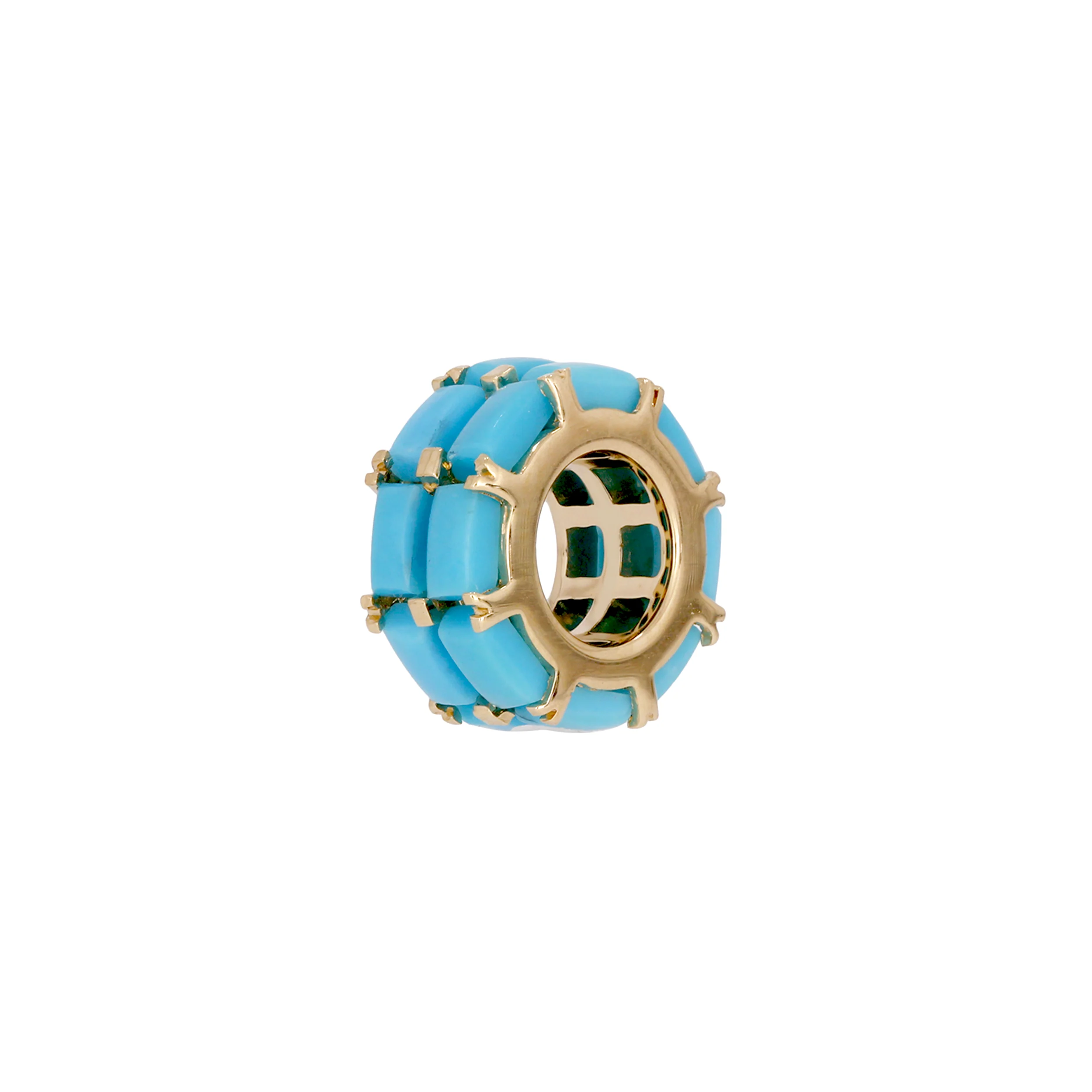 CMZ00140. 14K Solid Gold Baguette Shape Natural Gemstone Slider - Image 10