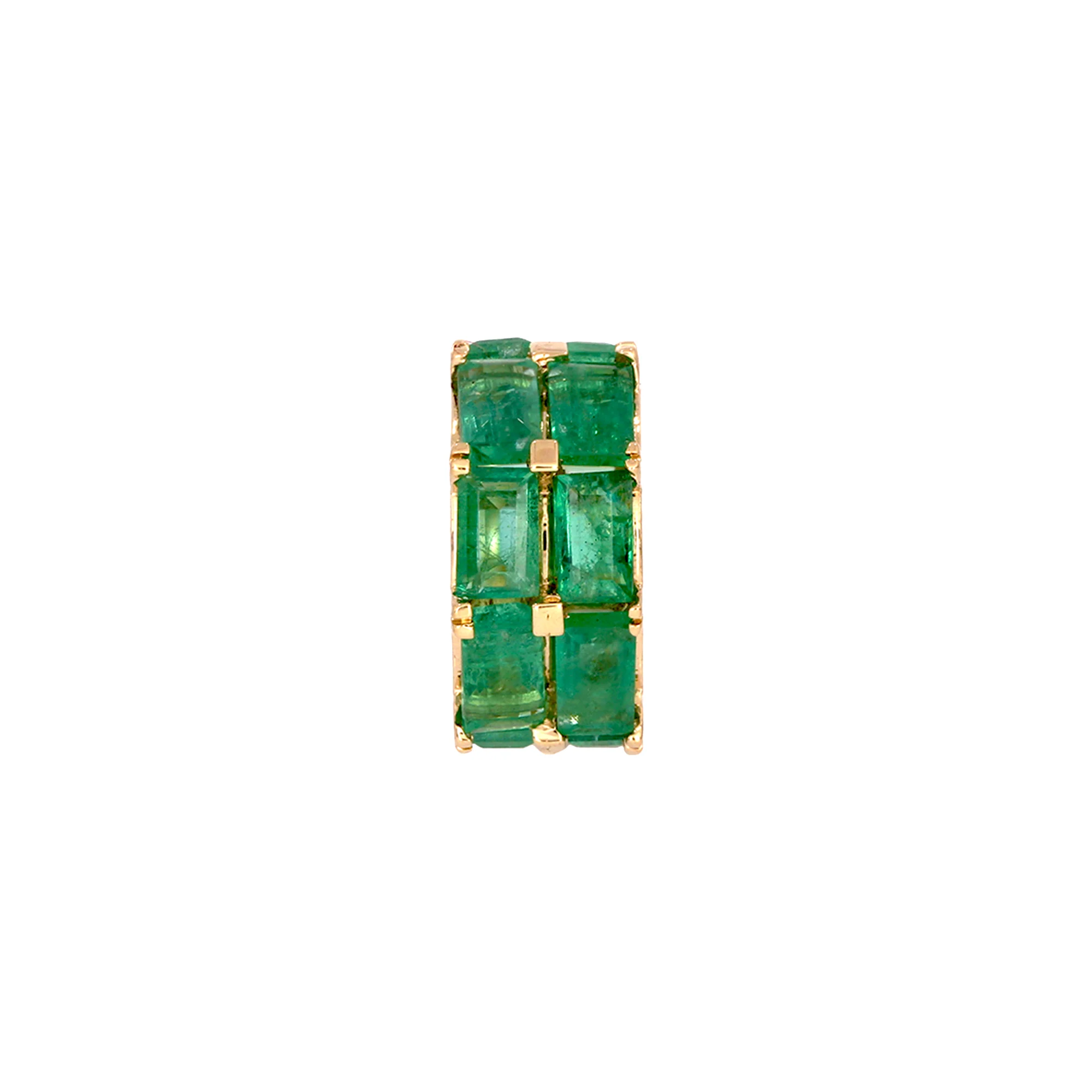 CMZ00140. 14K Solid Gold Baguette Shape Natural Gemstone Slider - Image 18