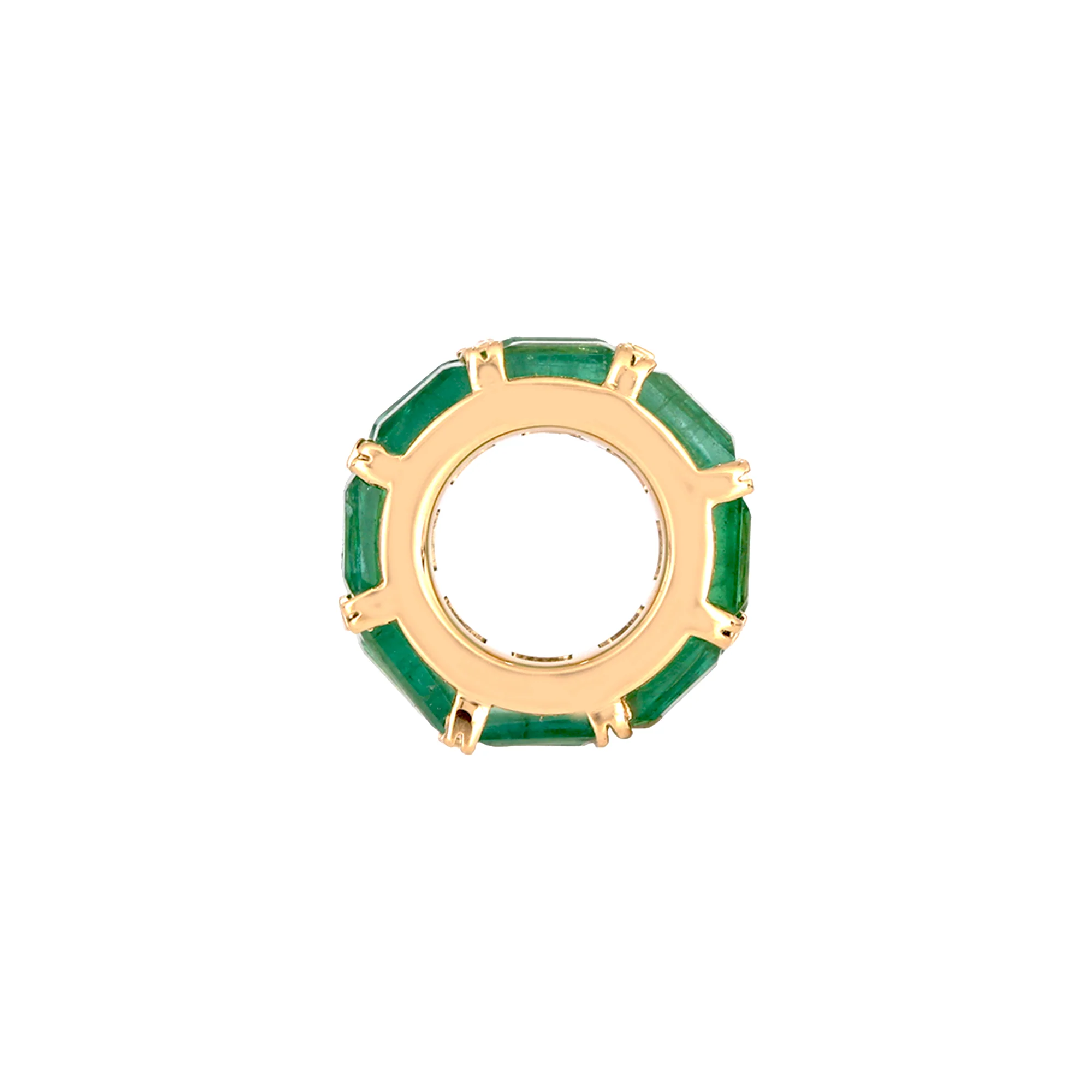 CMZ00140. 14K Solid Gold Baguette Shape Natural Gemstone Slider - Image 19
