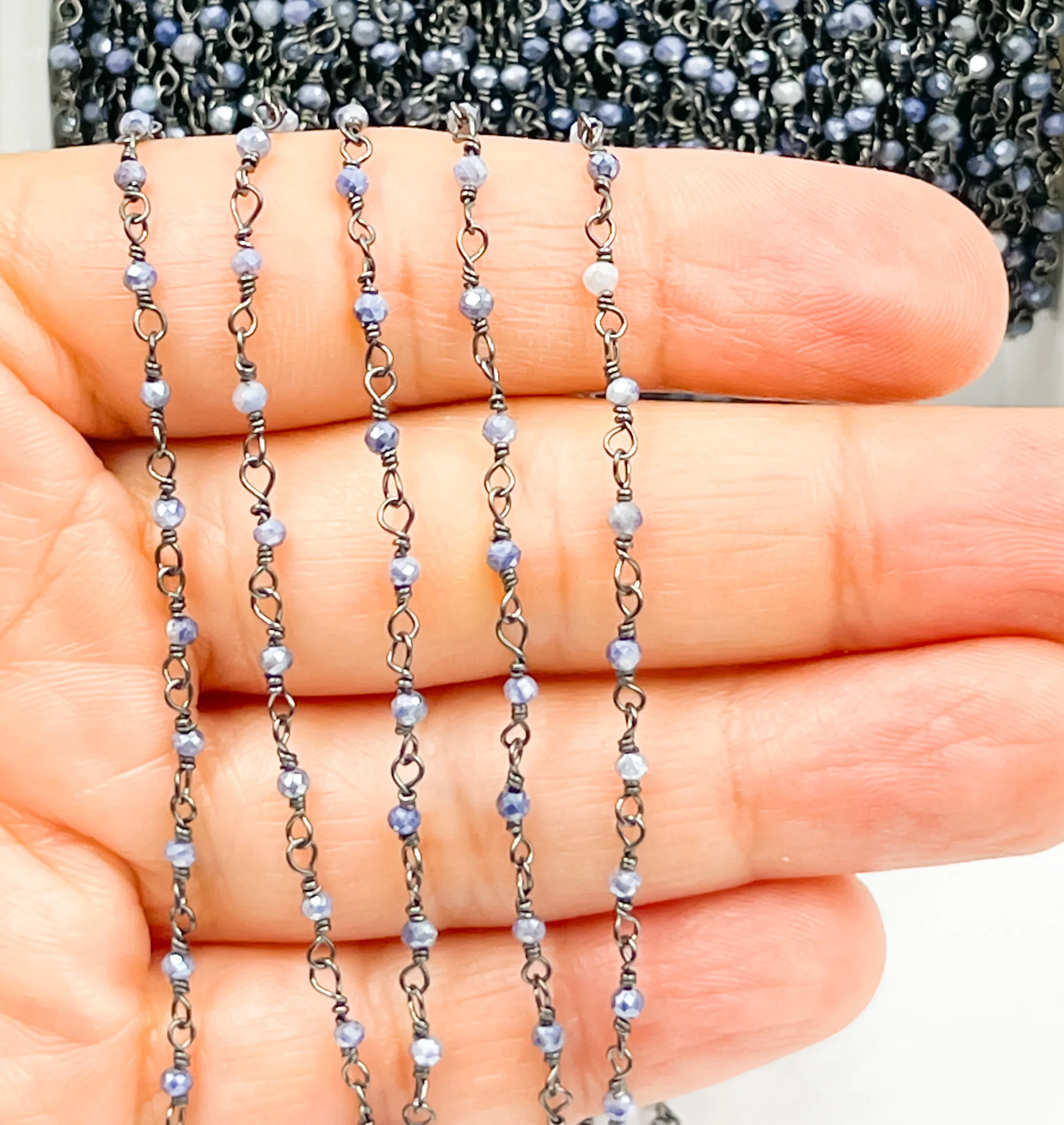 Coated Blue Quartz Wire Wrap Chain. CQU18 - Image 7