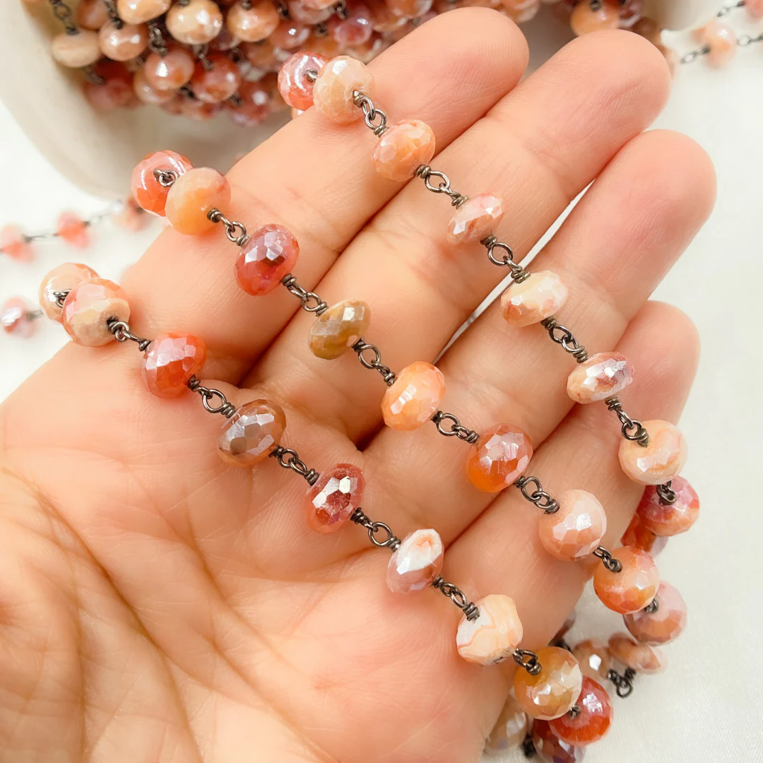 Coated Carnelian Oxidized Chain. CAR5 - Image 4