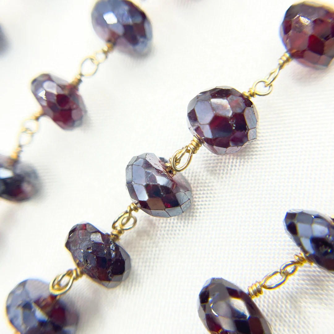 Coated Garnet Gold Plated Wire Chain. CGR3 - Image 5