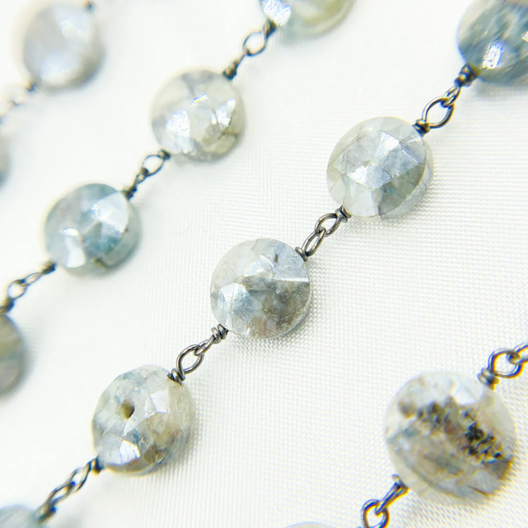 Coated Quartz Coin Shape Oxidized Wire Chain. CQU11 - Image 4