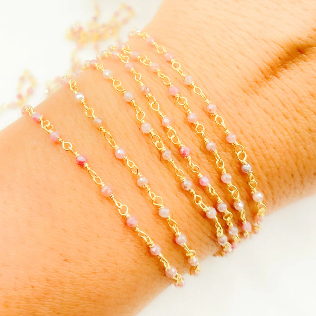 Coated Red Quartz Gold Plated Wire Chain. CQU32 - Image 4