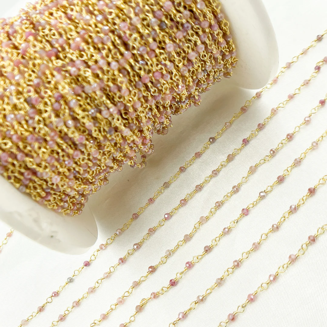 Coated Red Quartz Gold Plated Wire Chain. CQU32 - Image 5