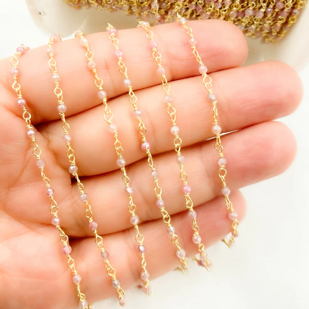 Coated Red Quartz Gold Plated Wire Chain. CQU32 - Image 6