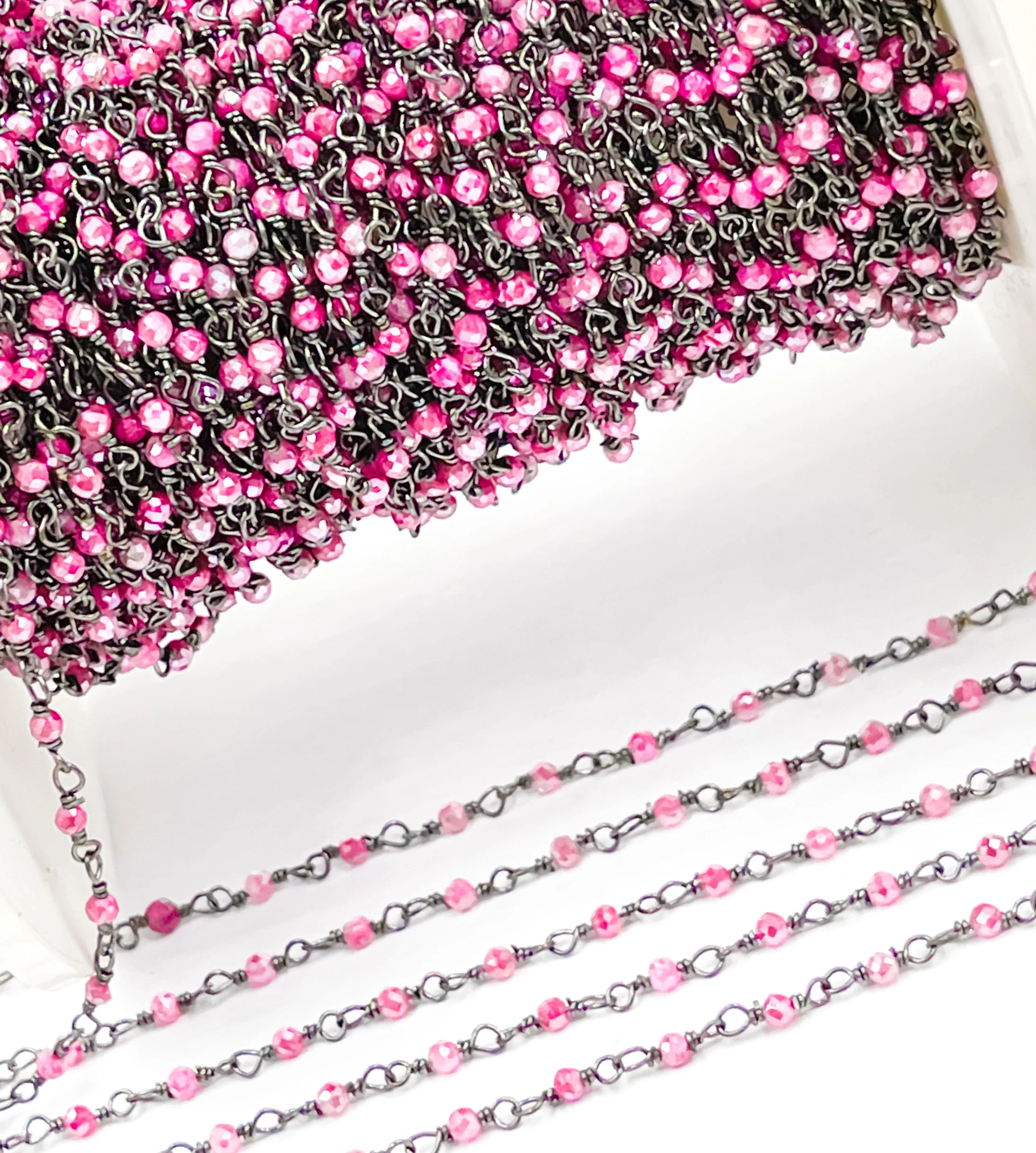 Coated Red Quartz Wire Wrap Chain. CQU19 - Image 3