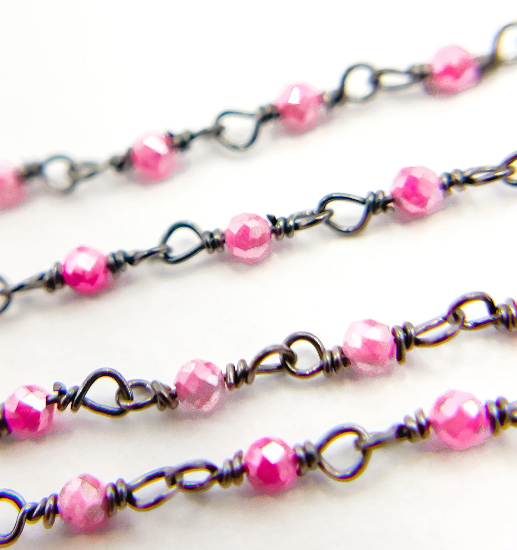 Coated Red Quartz Wire Wrap Chain. CQU19 - Image 4