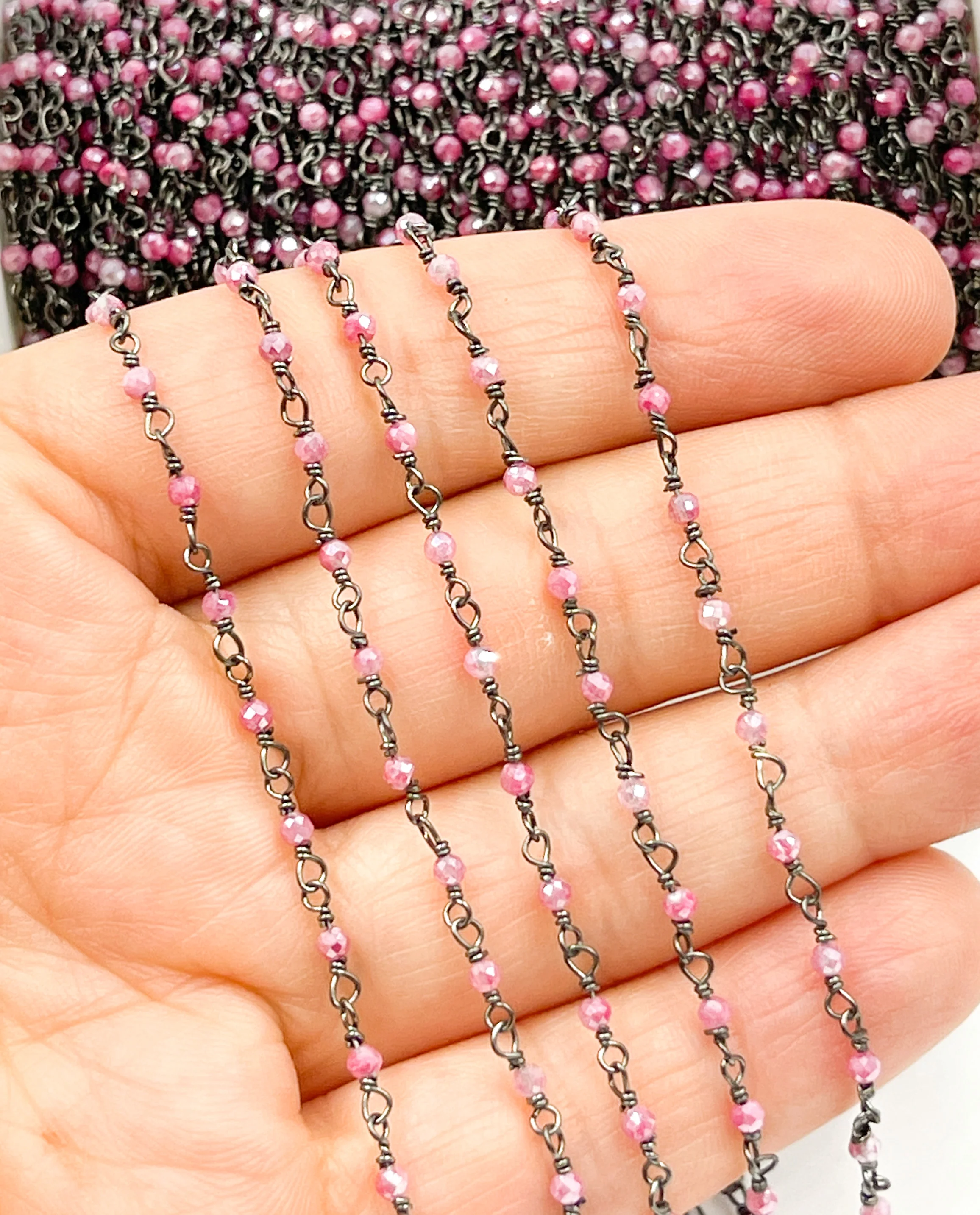 Coated Red Quartz Wire Wrap Chain. CQU19 - Image 5