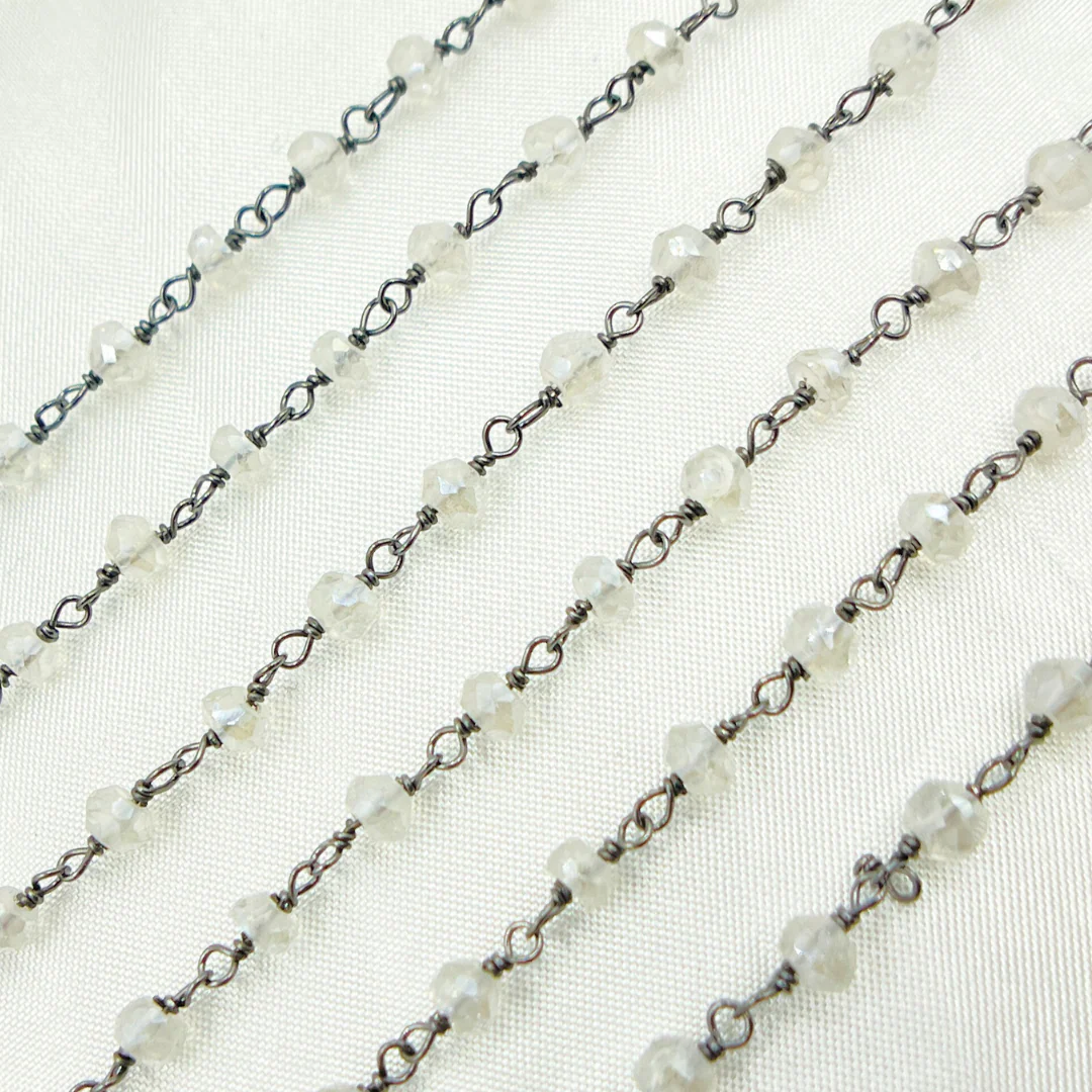 Coated White Topaz Wire Wrap Chain. TOP1 - Image 3
