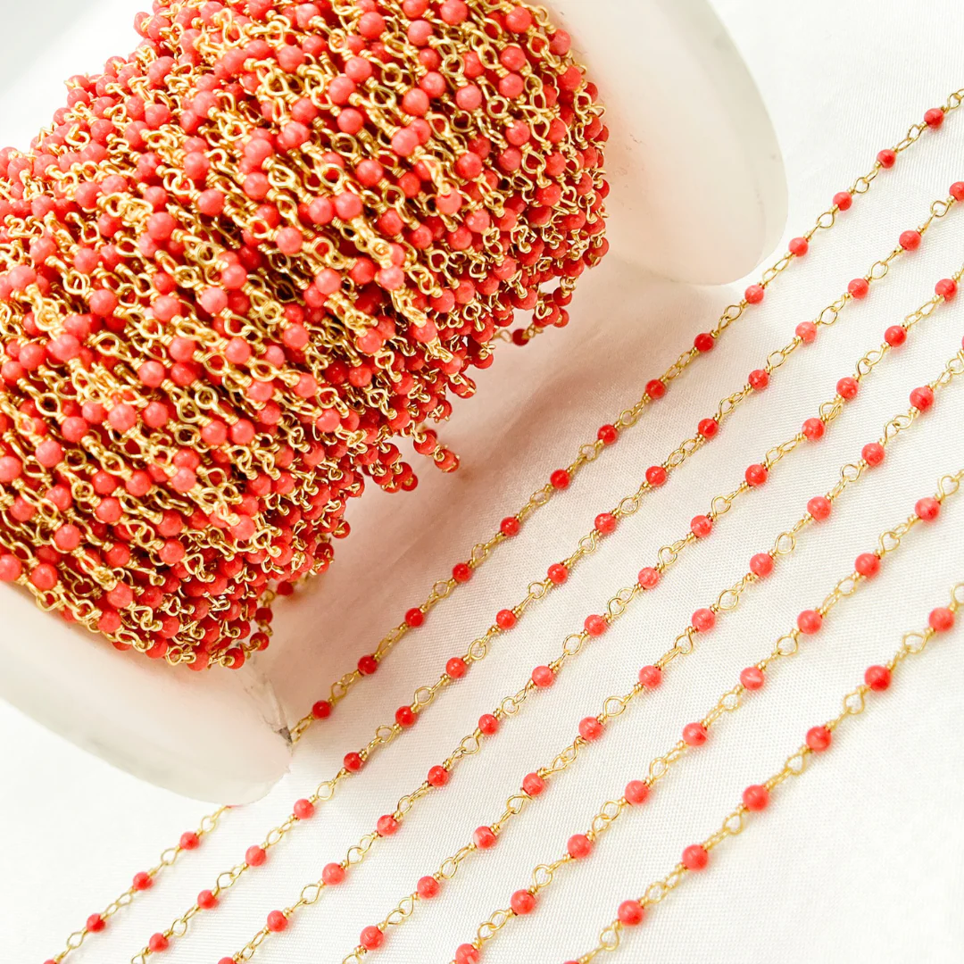 Coral Gold Plated Wire Chain. COR12 - Image 5