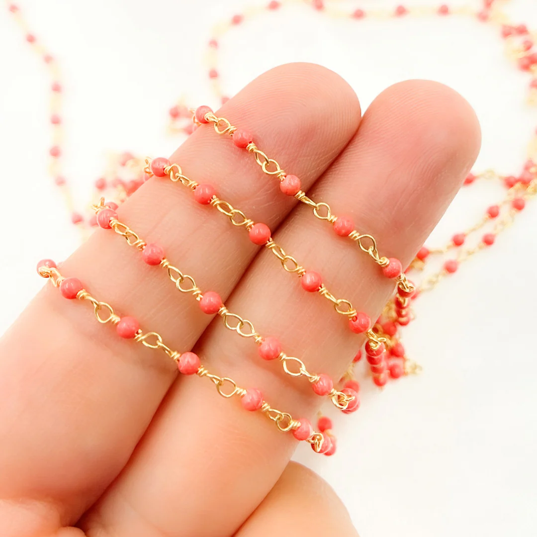 Coral Gold Plated Wire Chain. COR12 - Image 6
