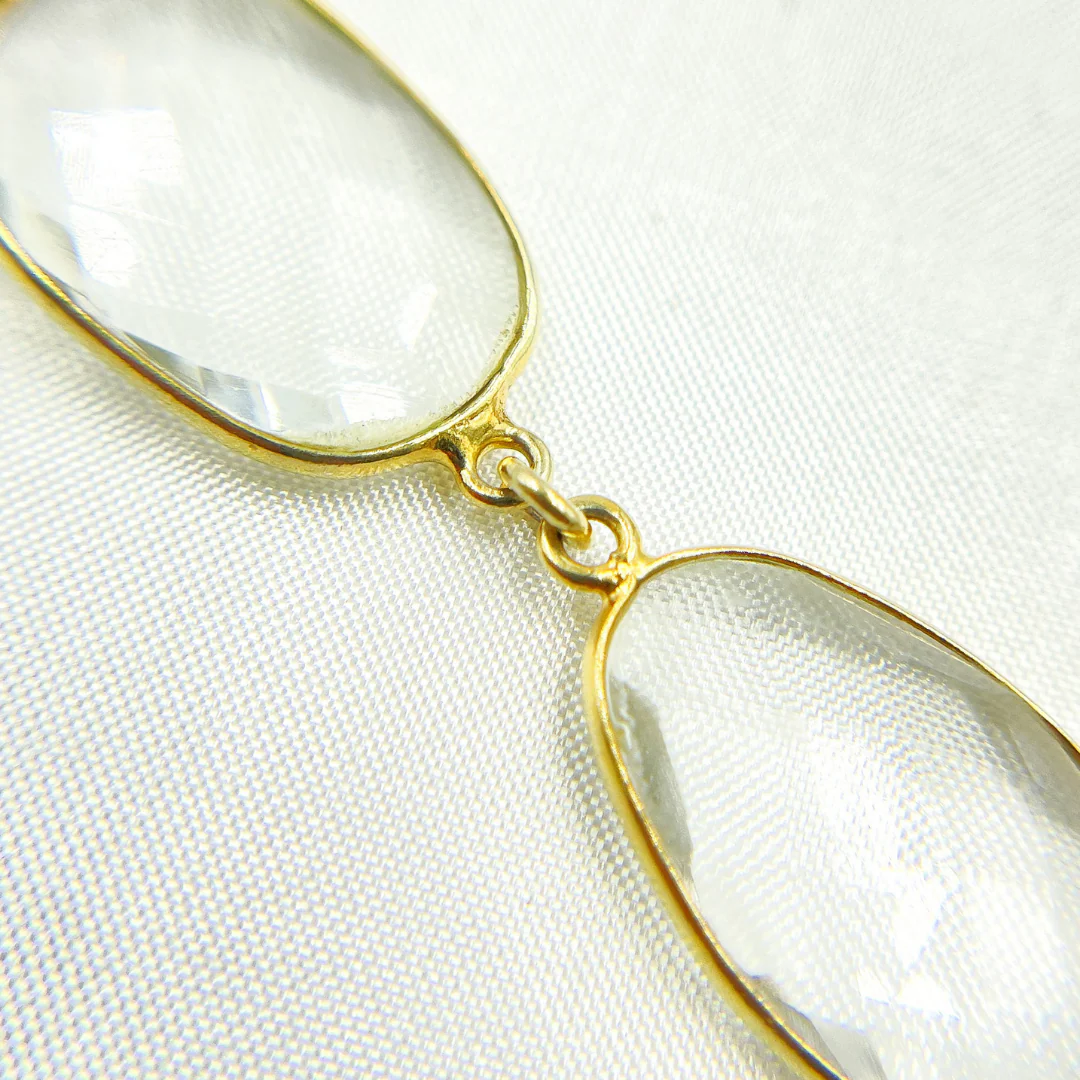 Crystal Organic Shape Bezel Gold Plated Wire Chain. CR9 - Image 4