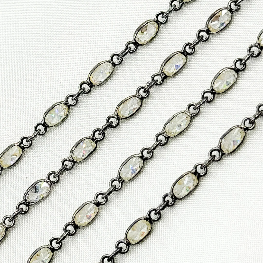 Cubic Zirconia Small Oval Shape Connected Chain. CZ31 - Image 3