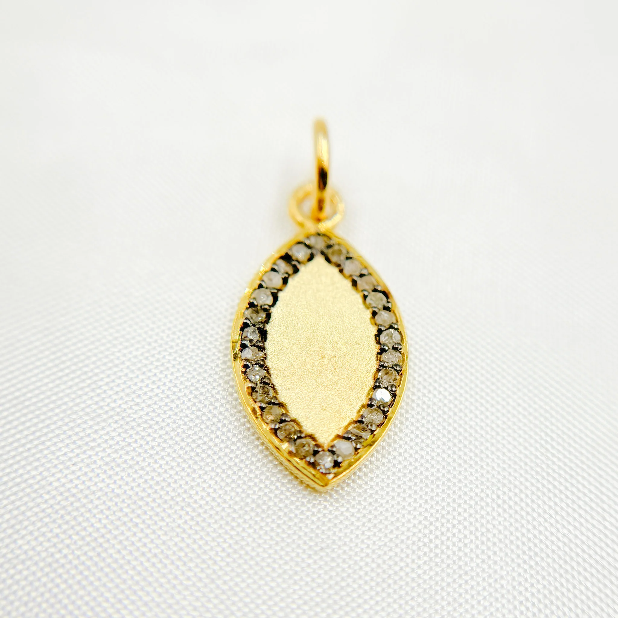 DC035. Diamond Sterling Silver Marquise Pendant - Image 3
