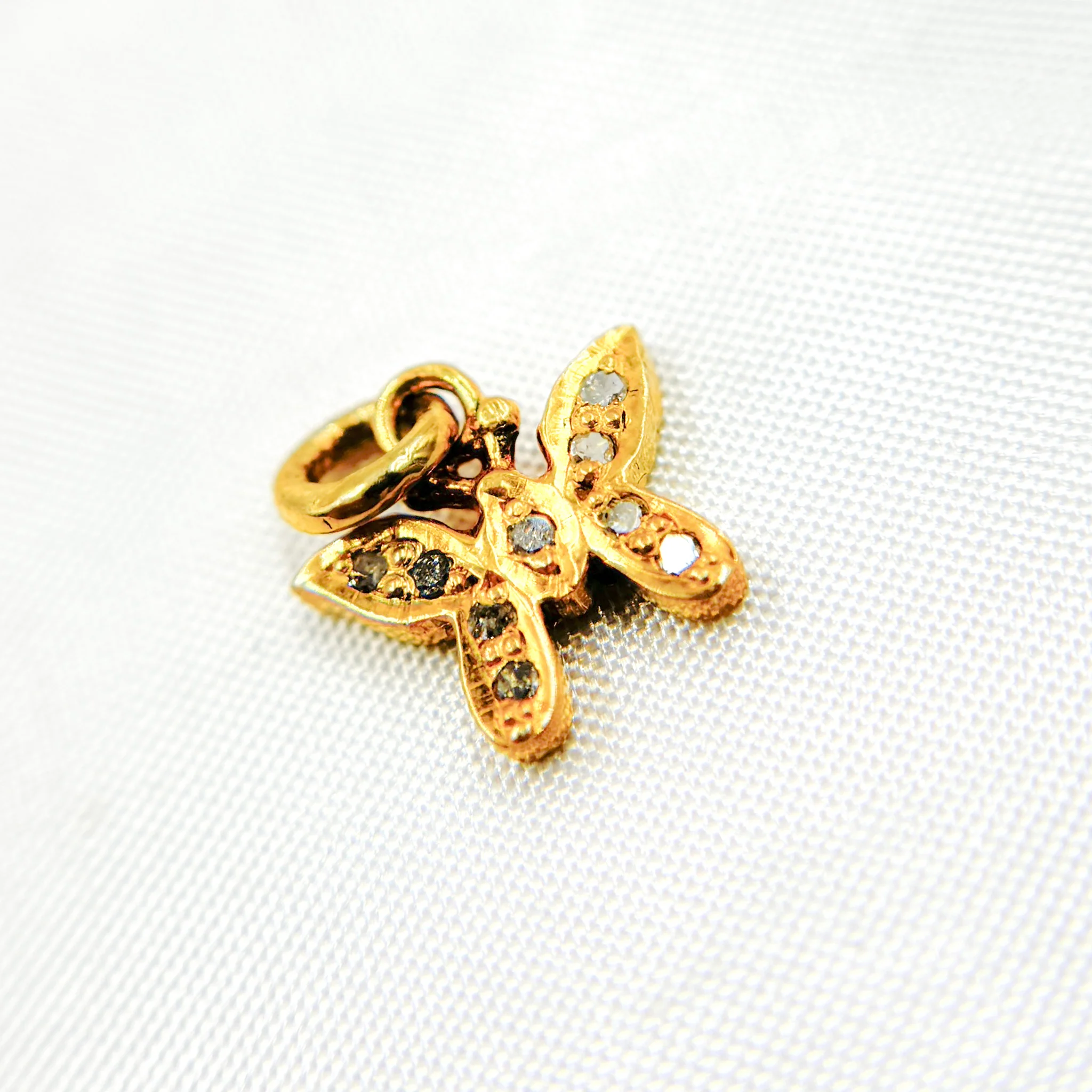 DC093. Diamond Silver Butterfly Charm - Image 3