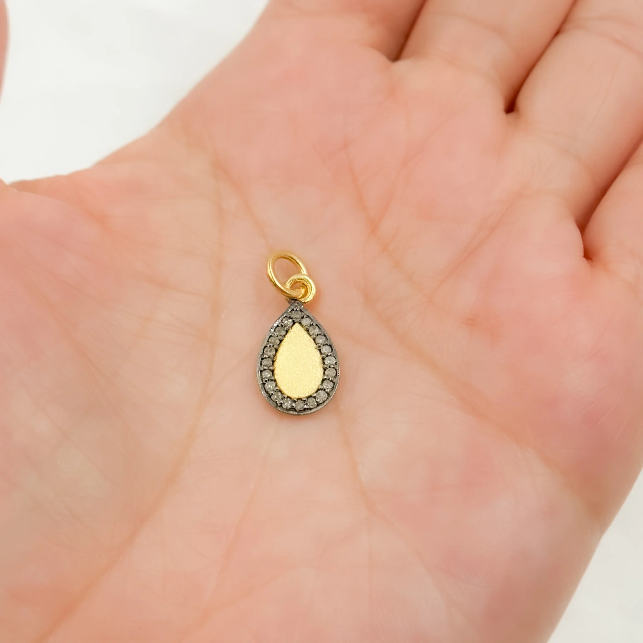 DC212. Diamond Sterling Silver Drop Charm - Image 2