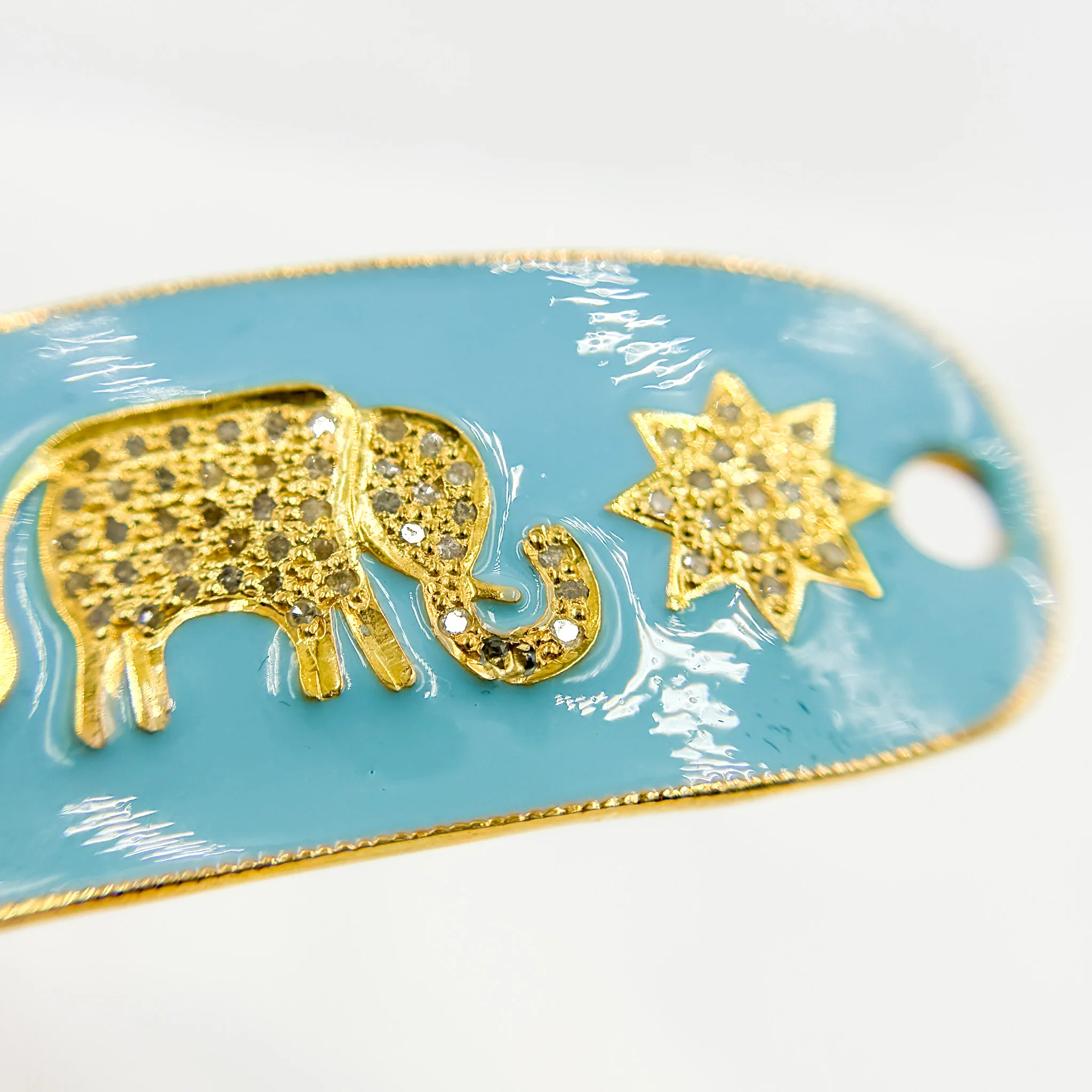 DC240A. Diamond Sterling Silver Oval Enamel Connector - Image 15