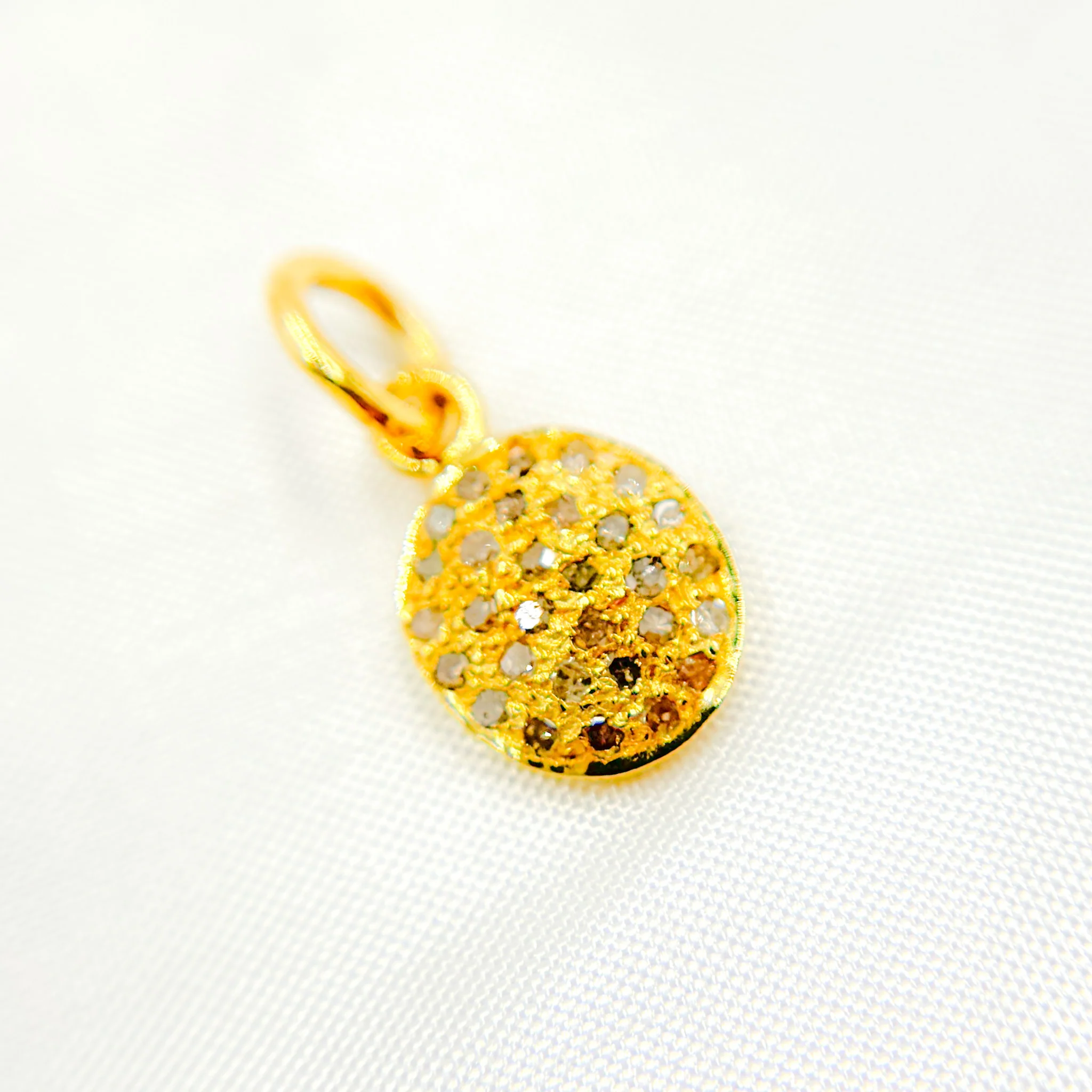 DC253. Diamond Sterling Silver Oval Charm - Image 2