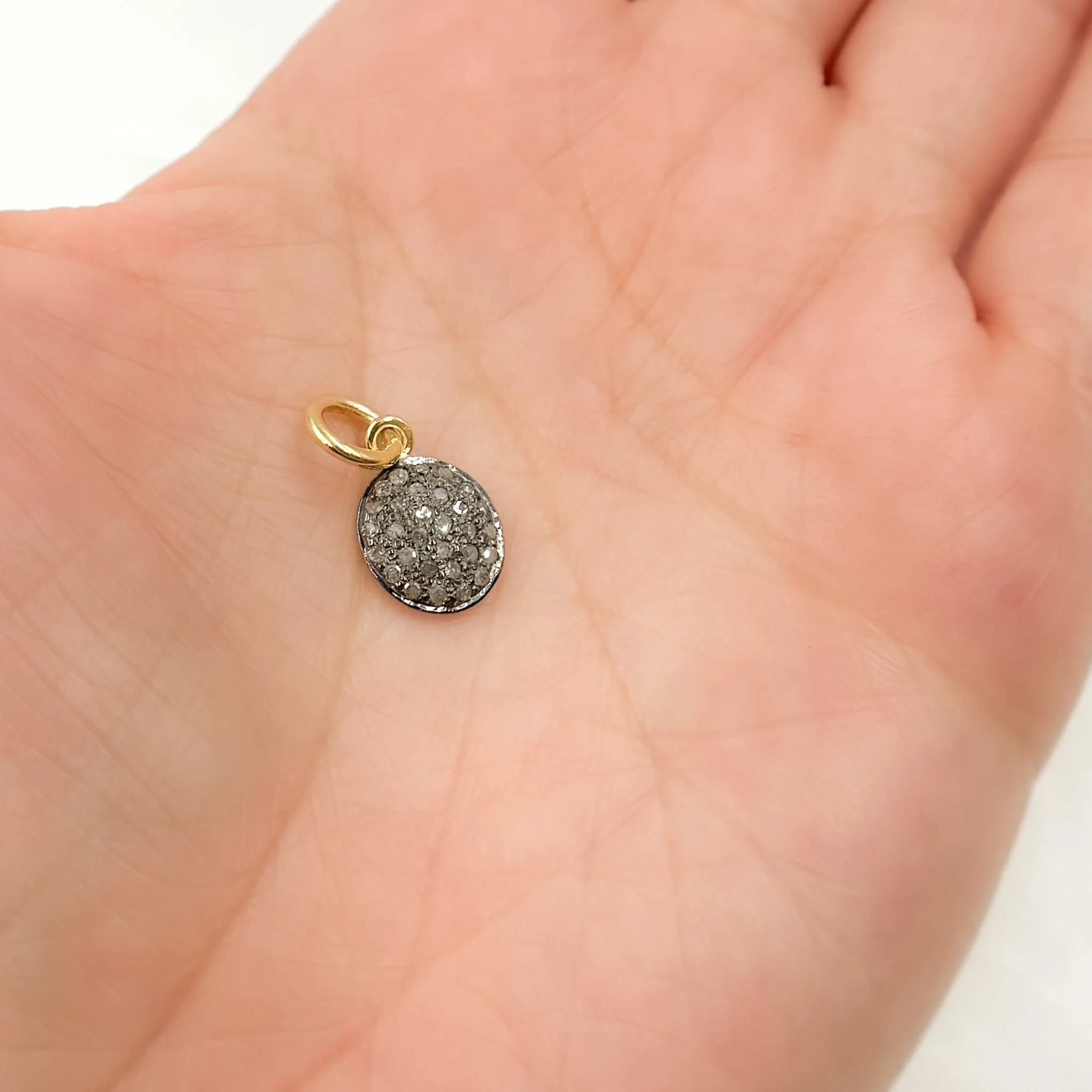 DC253. Diamond Sterling Silver Oval Charm - Image 6