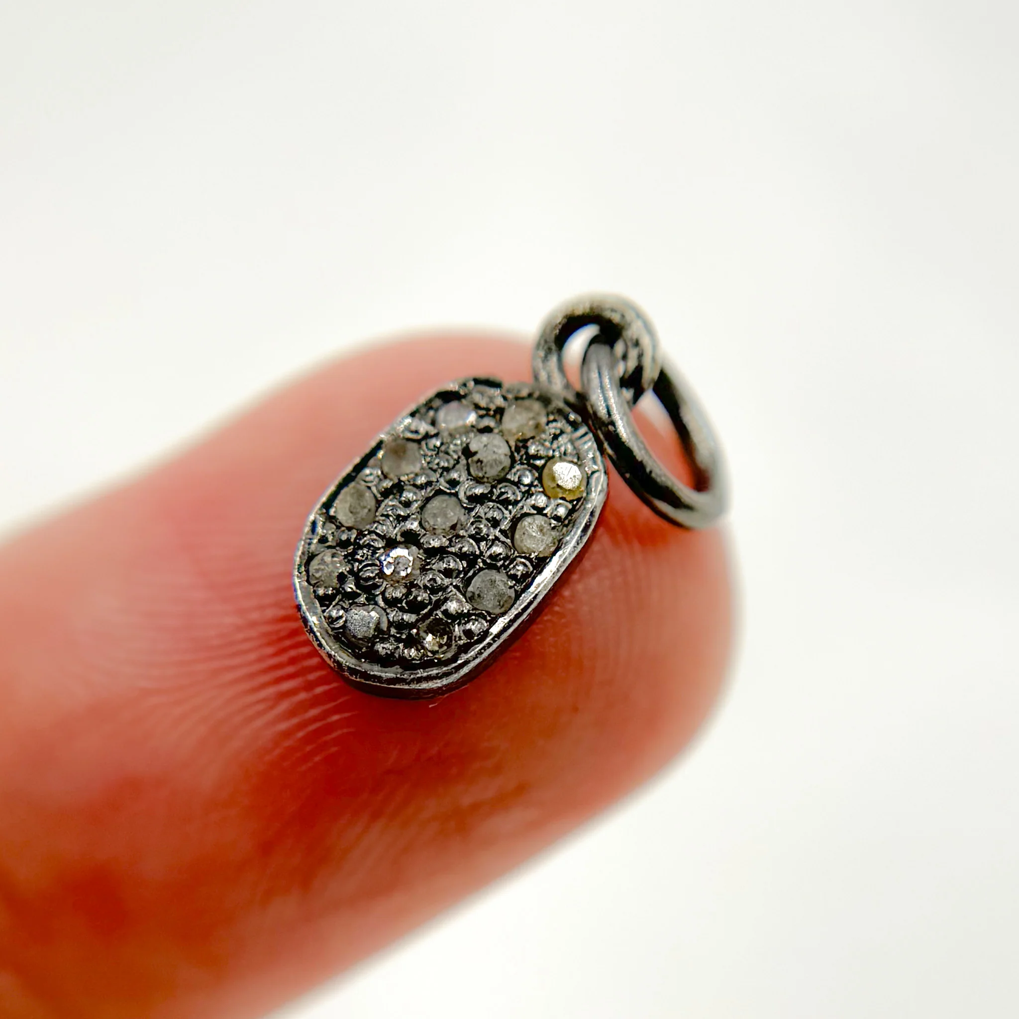 DC255. Diamond Sterling Silver Oval Charm - Image 2