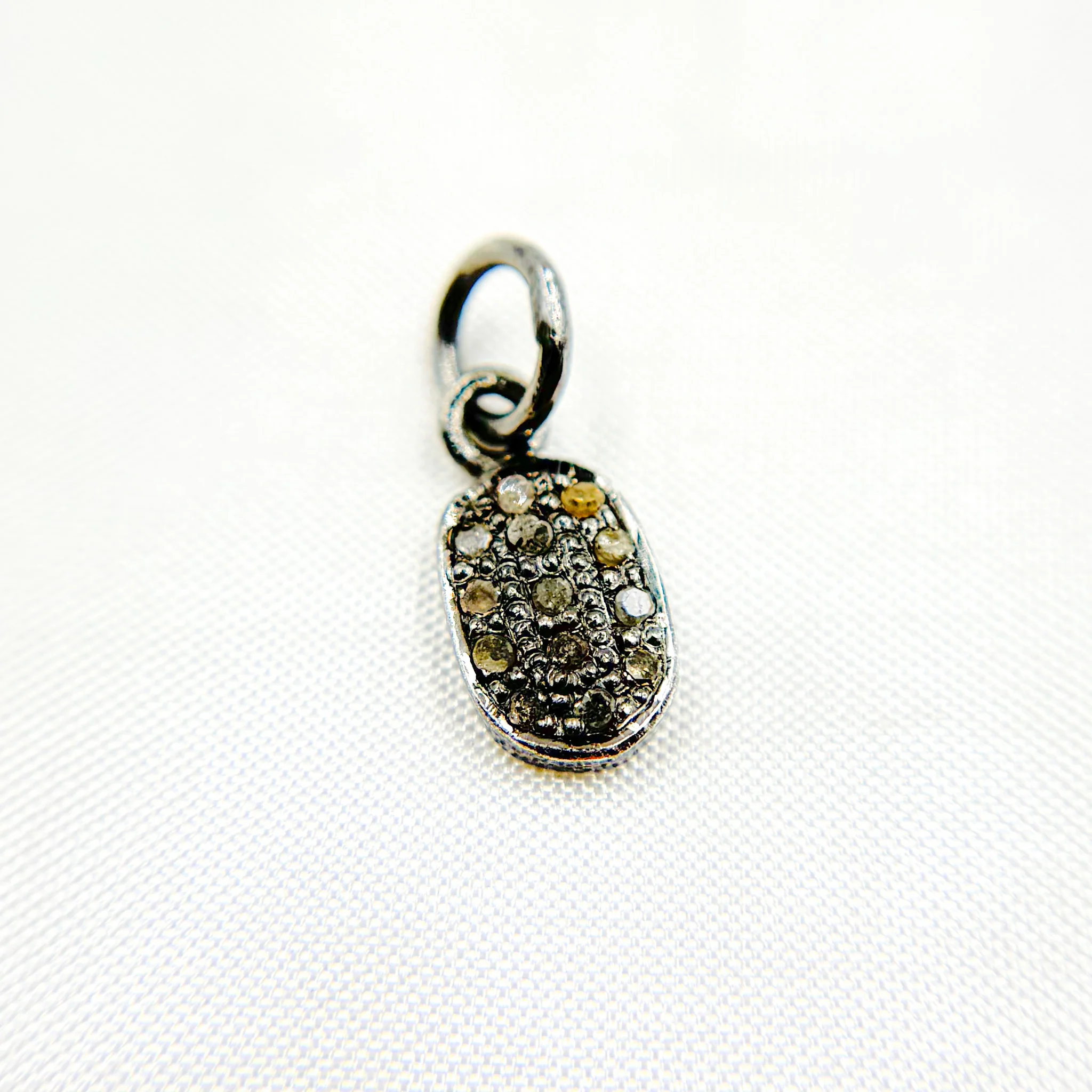 DC255. Diamond Sterling Silver Oval Charm - Image 3