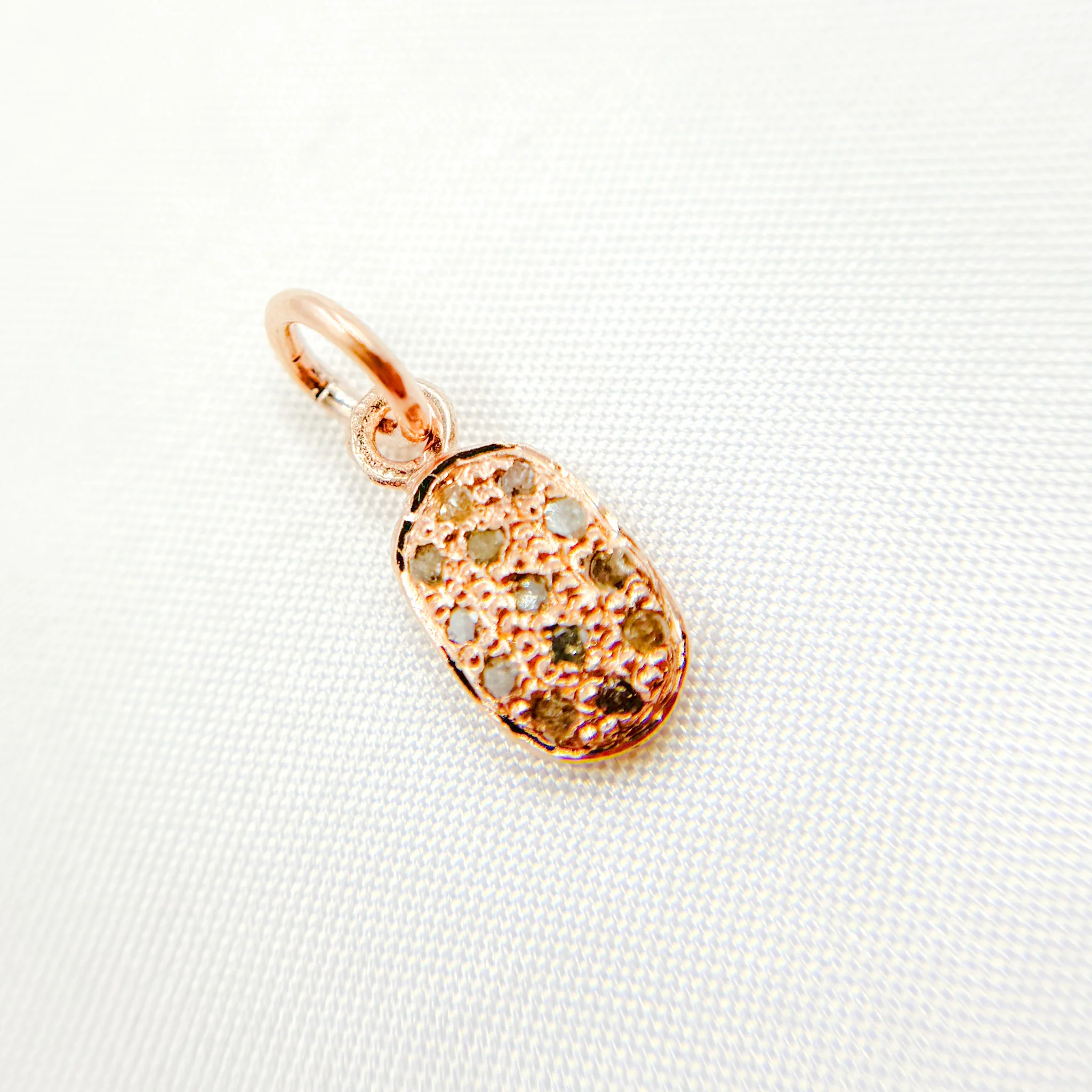 DC255. Diamond Sterling Silver Oval Charm - Image 4