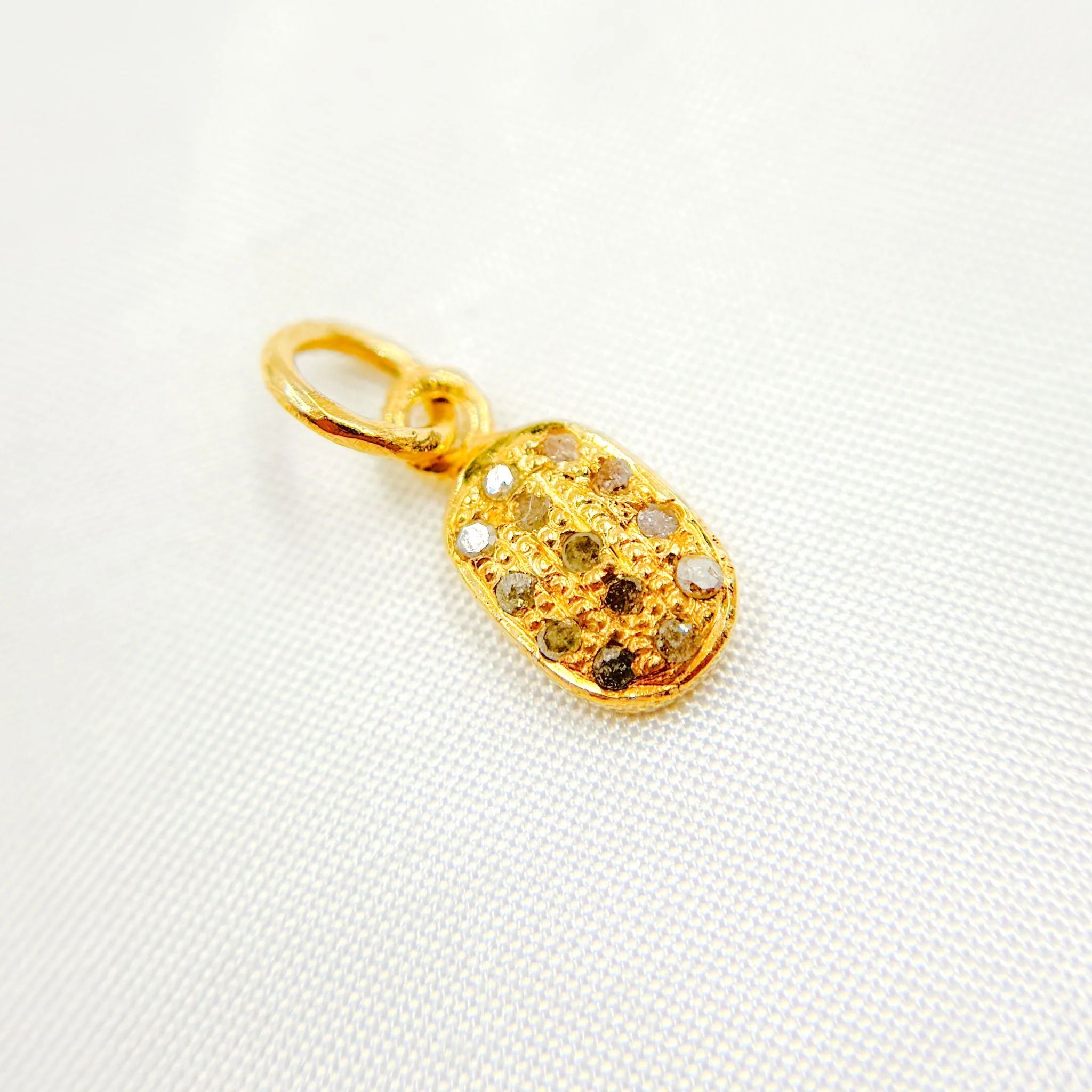DC255. Diamond Sterling Silver Oval Charm - Image 6