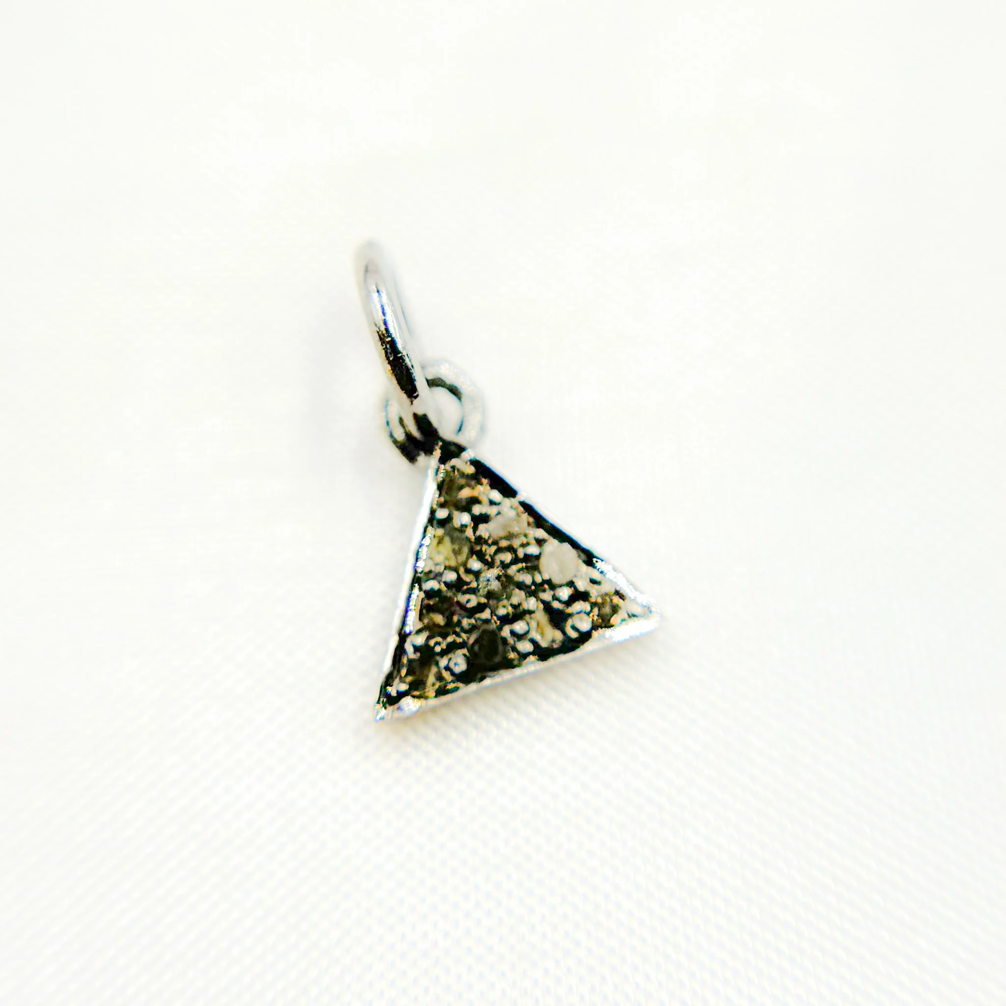 DC256. Diamond Sterling Silver Triangle Mini Charm - Image 2