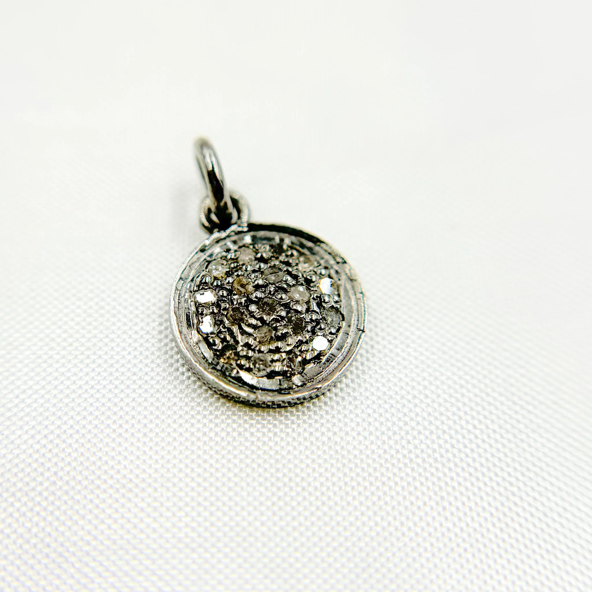 DC284. Diamond Sterling Silver Round Charm - Image 3