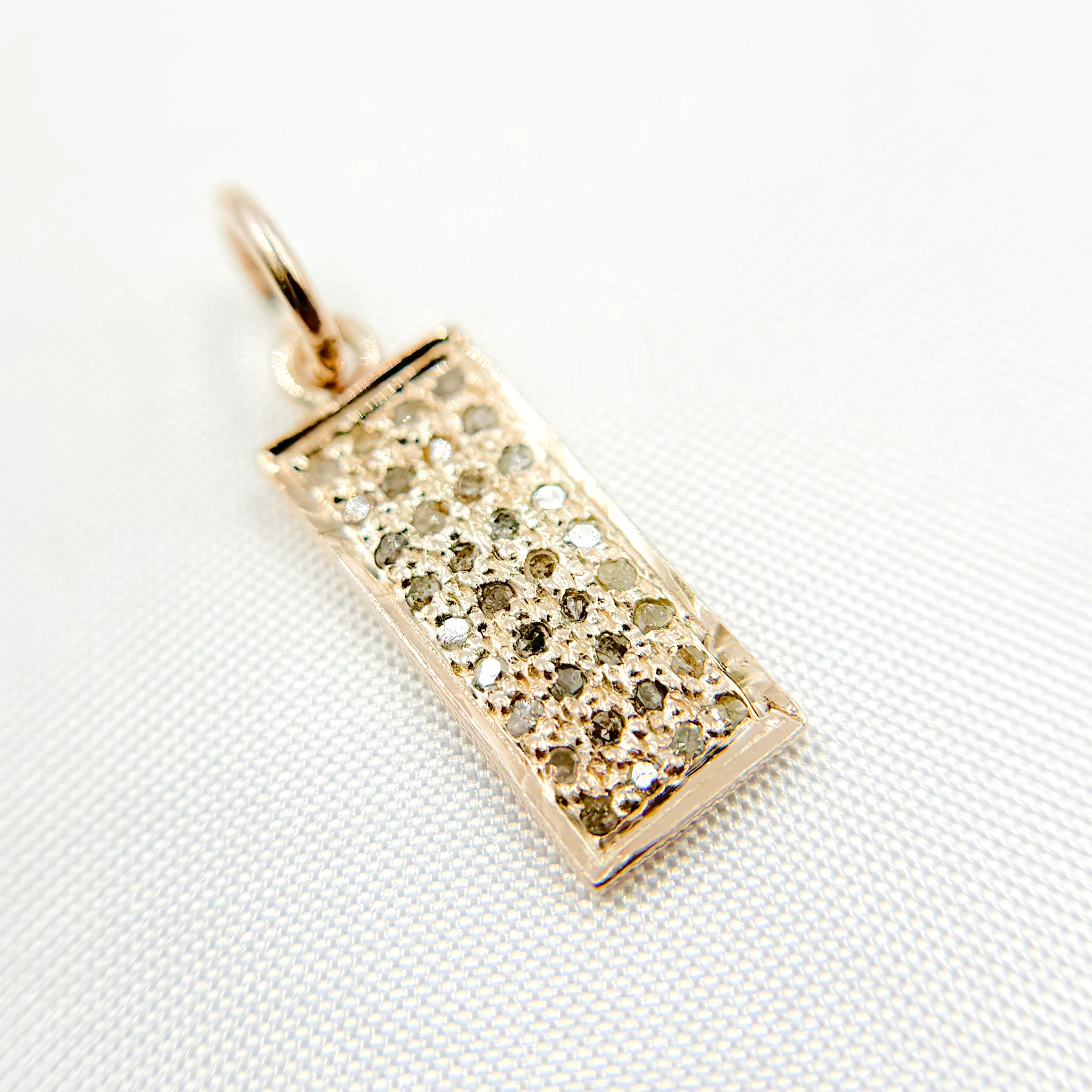 DC290. Diamond Sterling Silver Rectangle Charm - Image 6