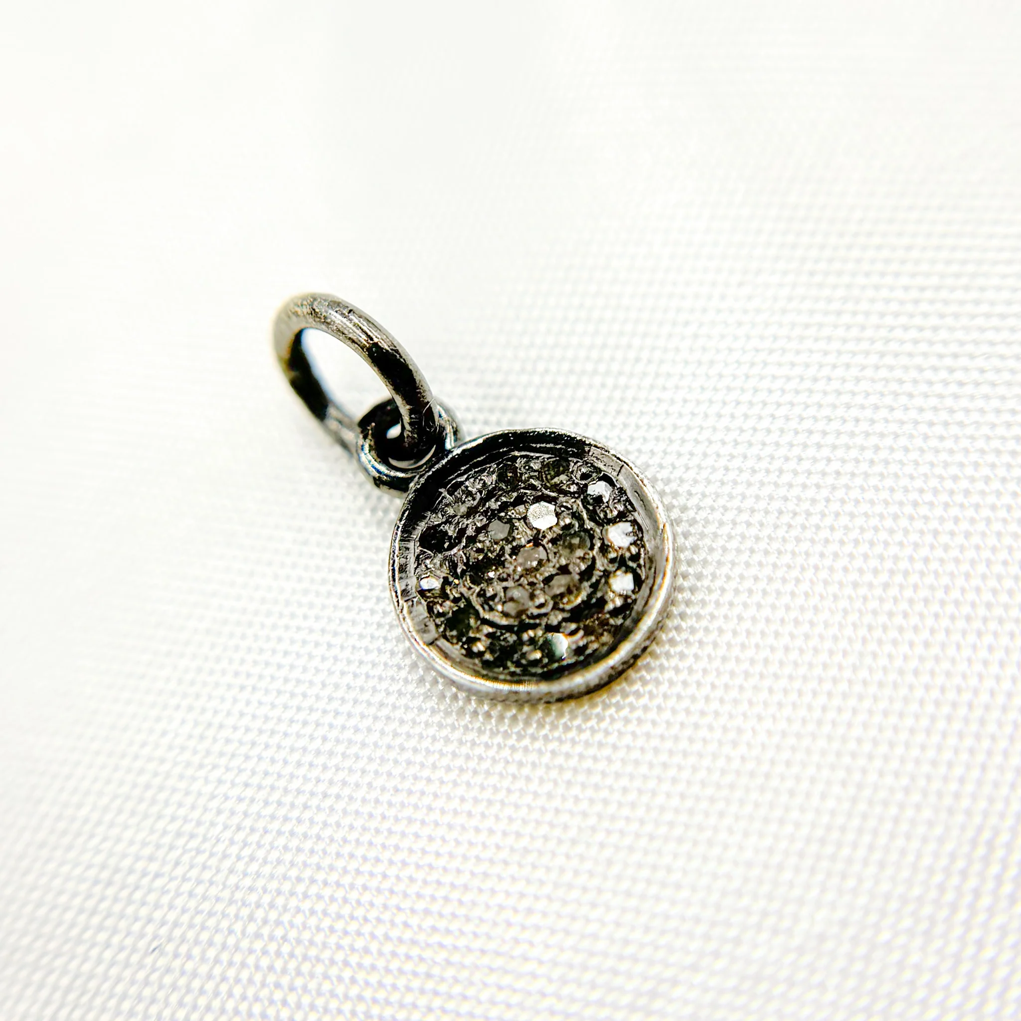 DC291. Diamond Sterling Silver Round Charm - Image 5