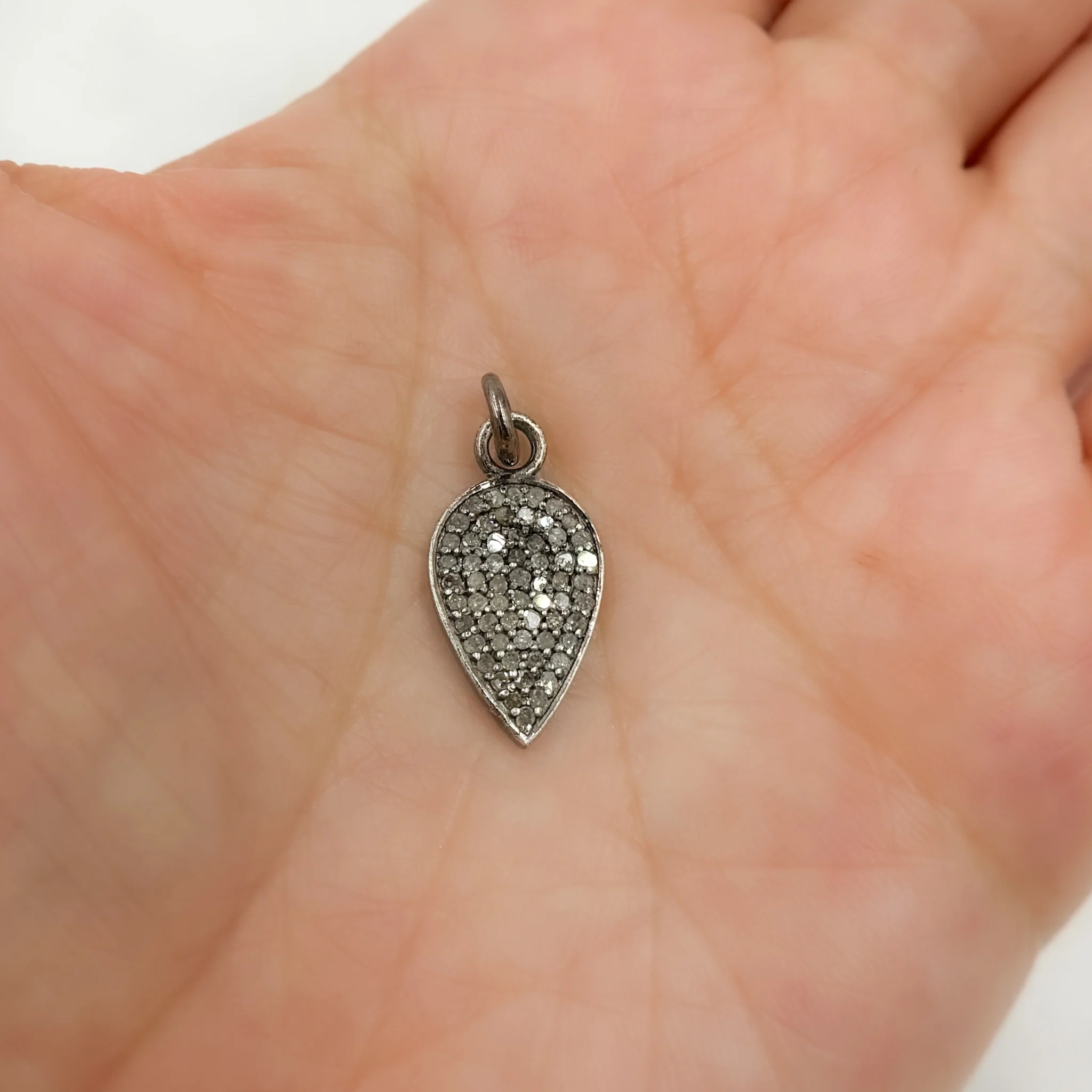 DC298. Diamond Sterling Silver Drop Charm - Image 2