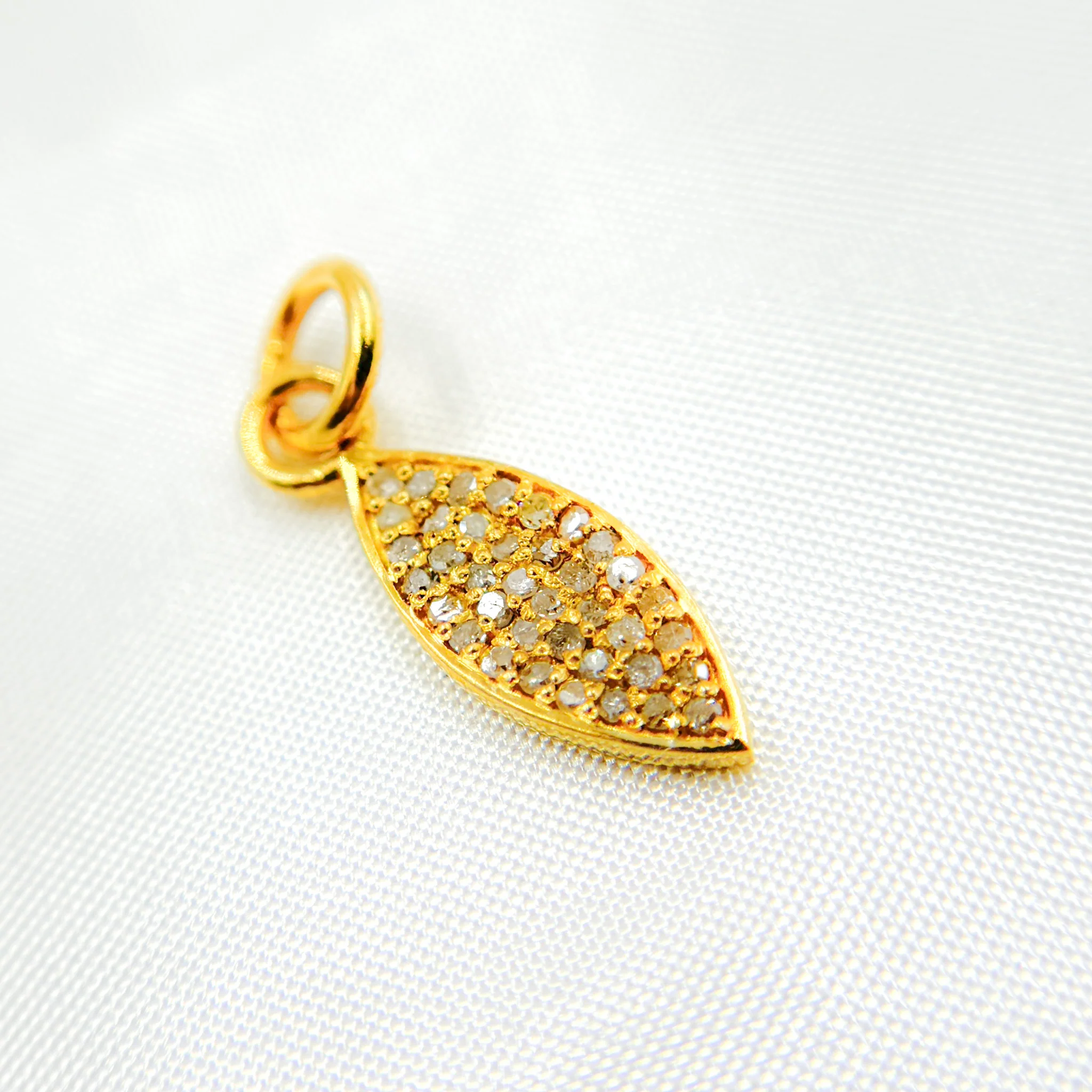 DC299. Diamond Sterling Silver Marquise Shape Charm - Image 3