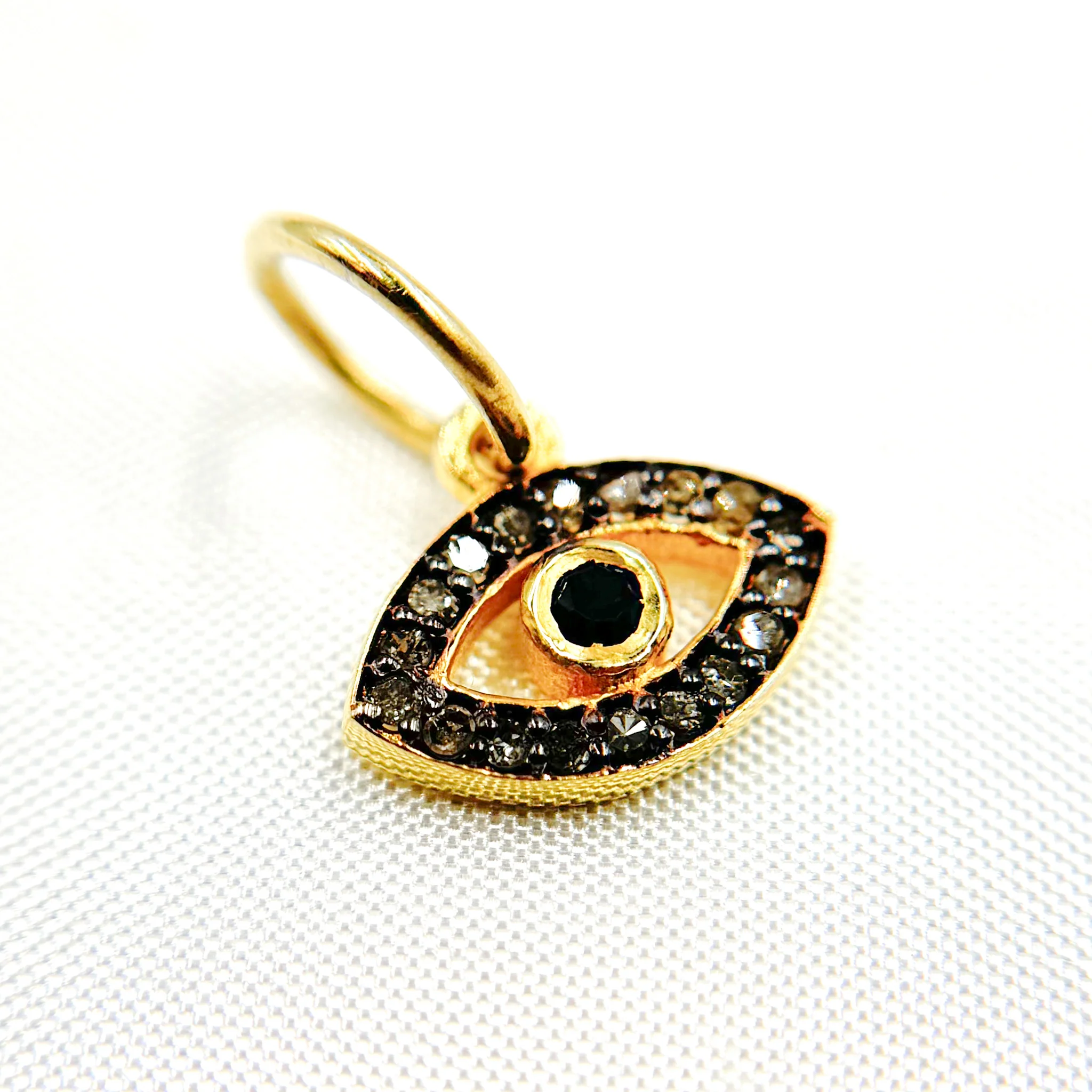 DC336. Diamond Sterling Silver Eye Charm with Gemstone - Image 2
