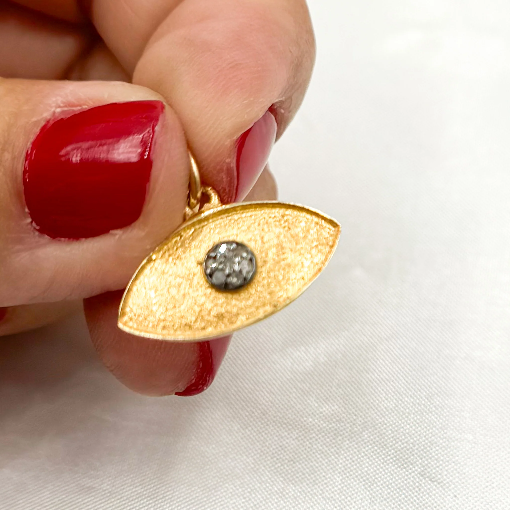 DC339. Diamond Sterling Silver Eye Pendant with Gemstone - Image 12