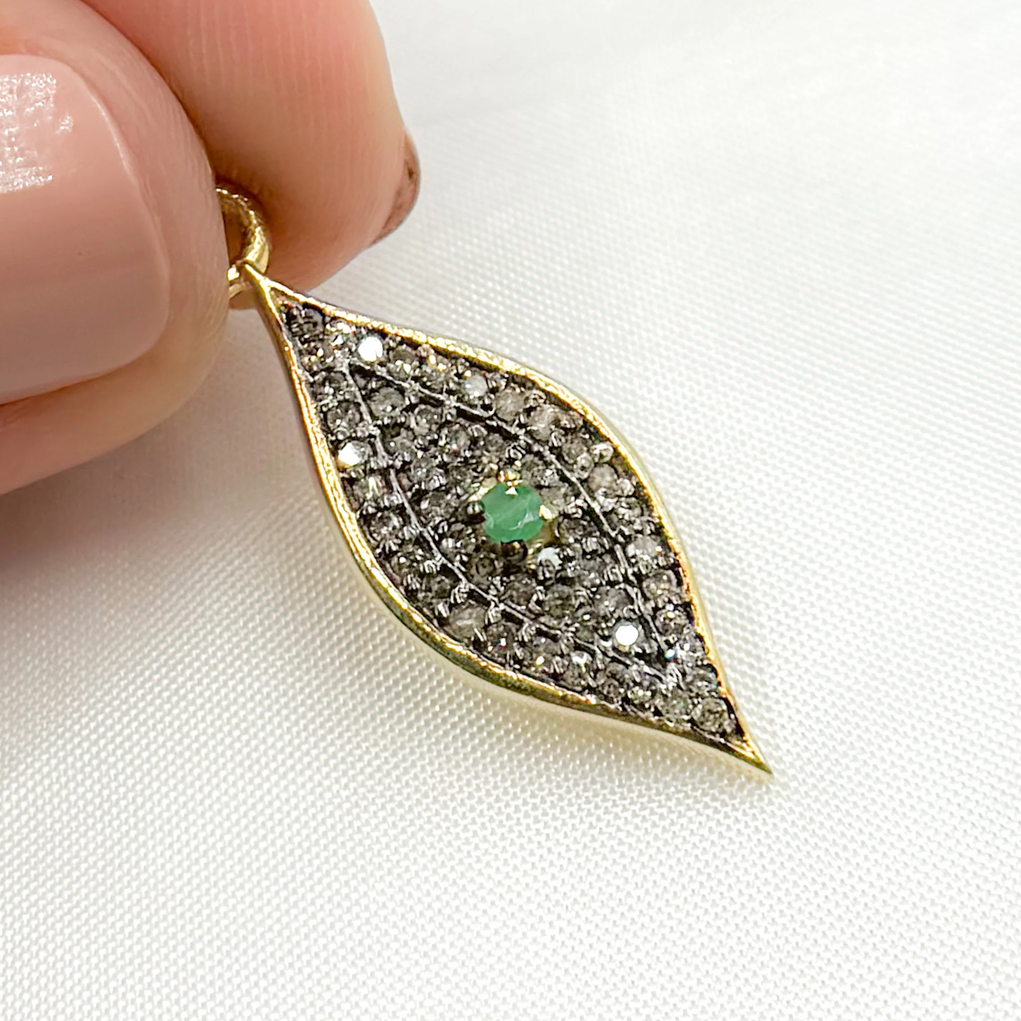 DC342. Diamond Sterling Silver Eye Pendant with Gemstone - Image 4