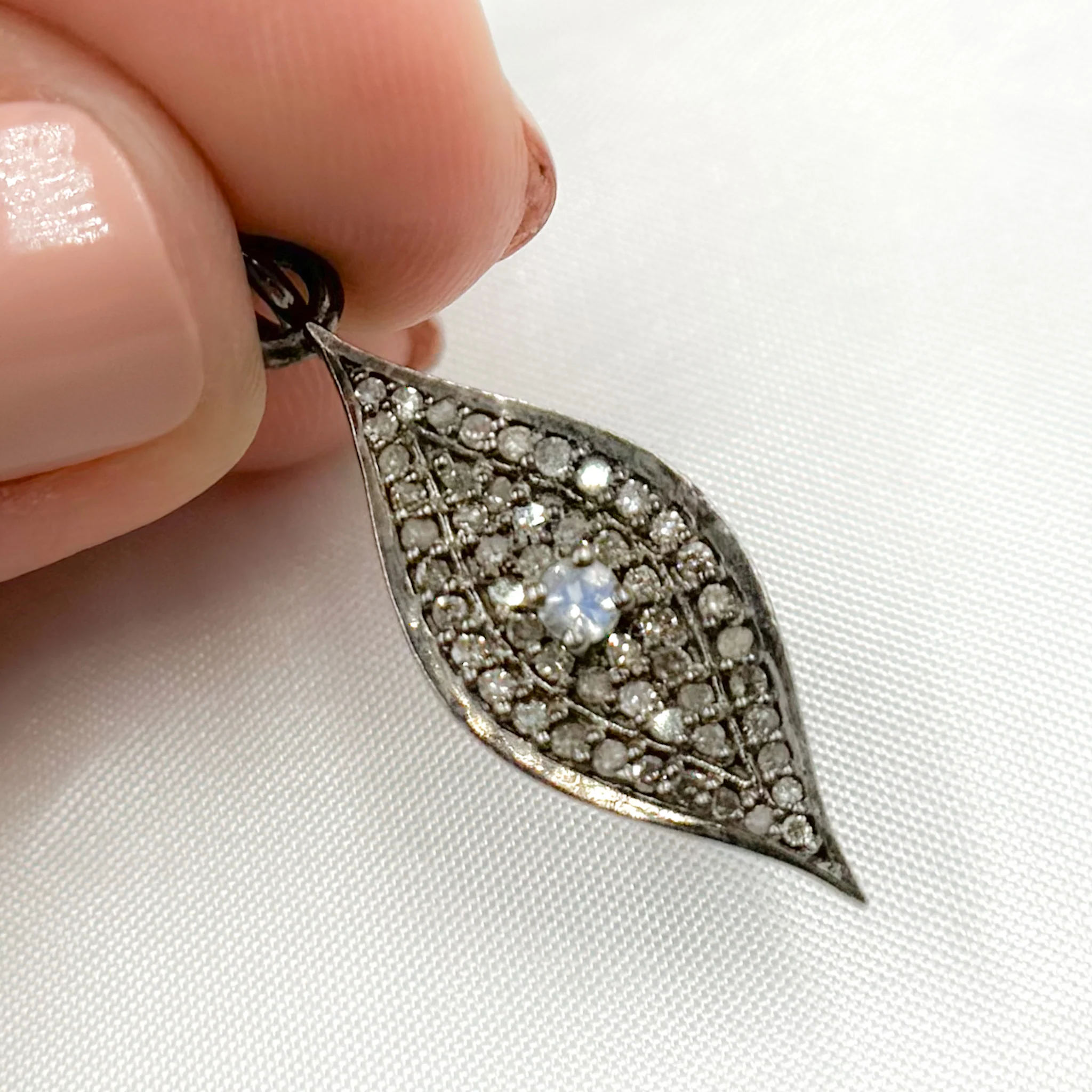 DC342. Diamond Sterling Silver Eye Pendant with Gemstone - Image 7