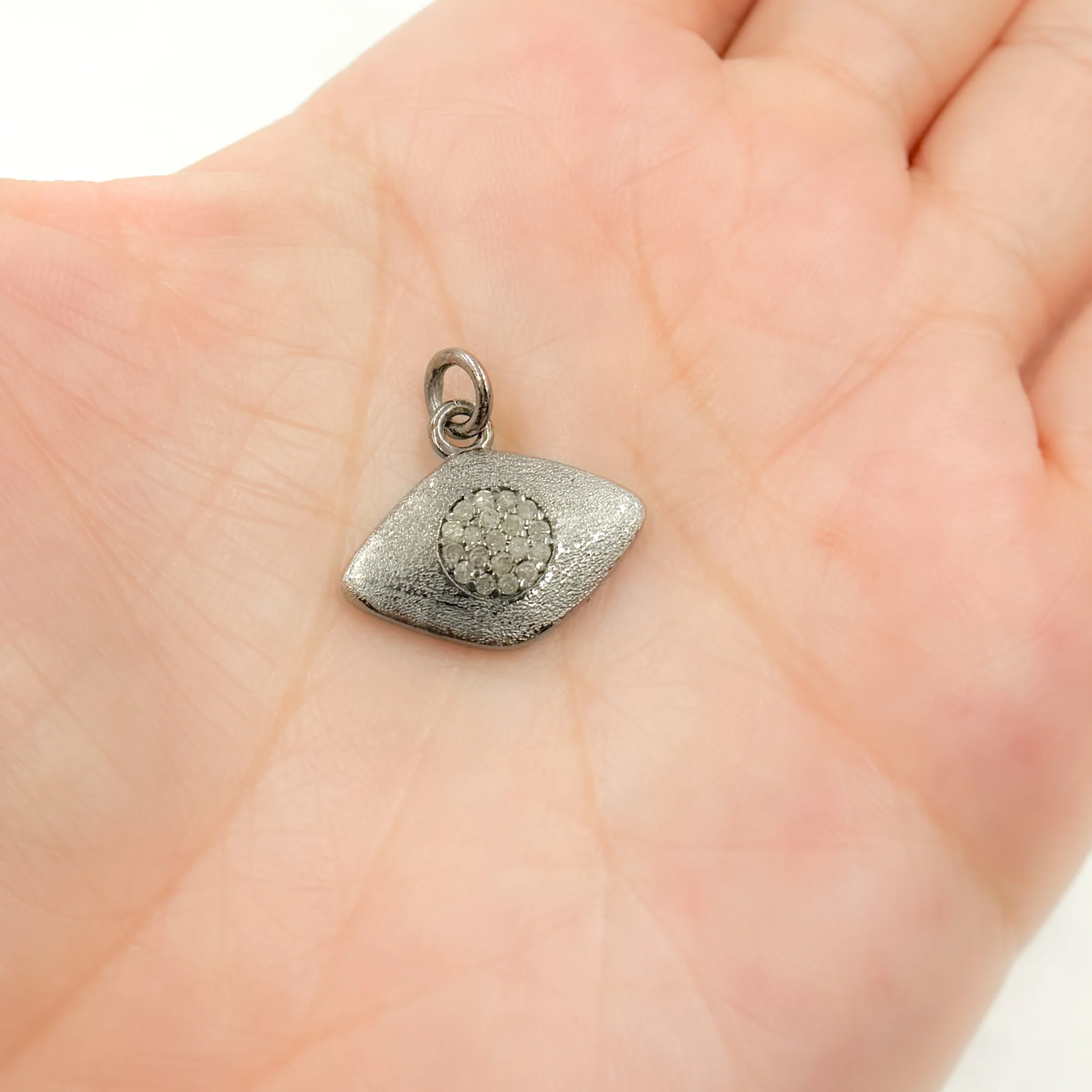 DC343. Diamond Sterling Silver Eye Pendant - Image 2
