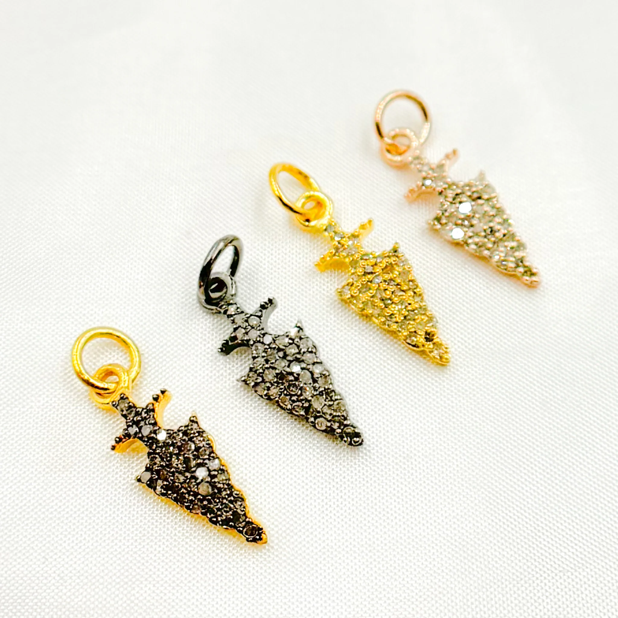DC349. Diamond Silver Arrow Head Charm - Image 7