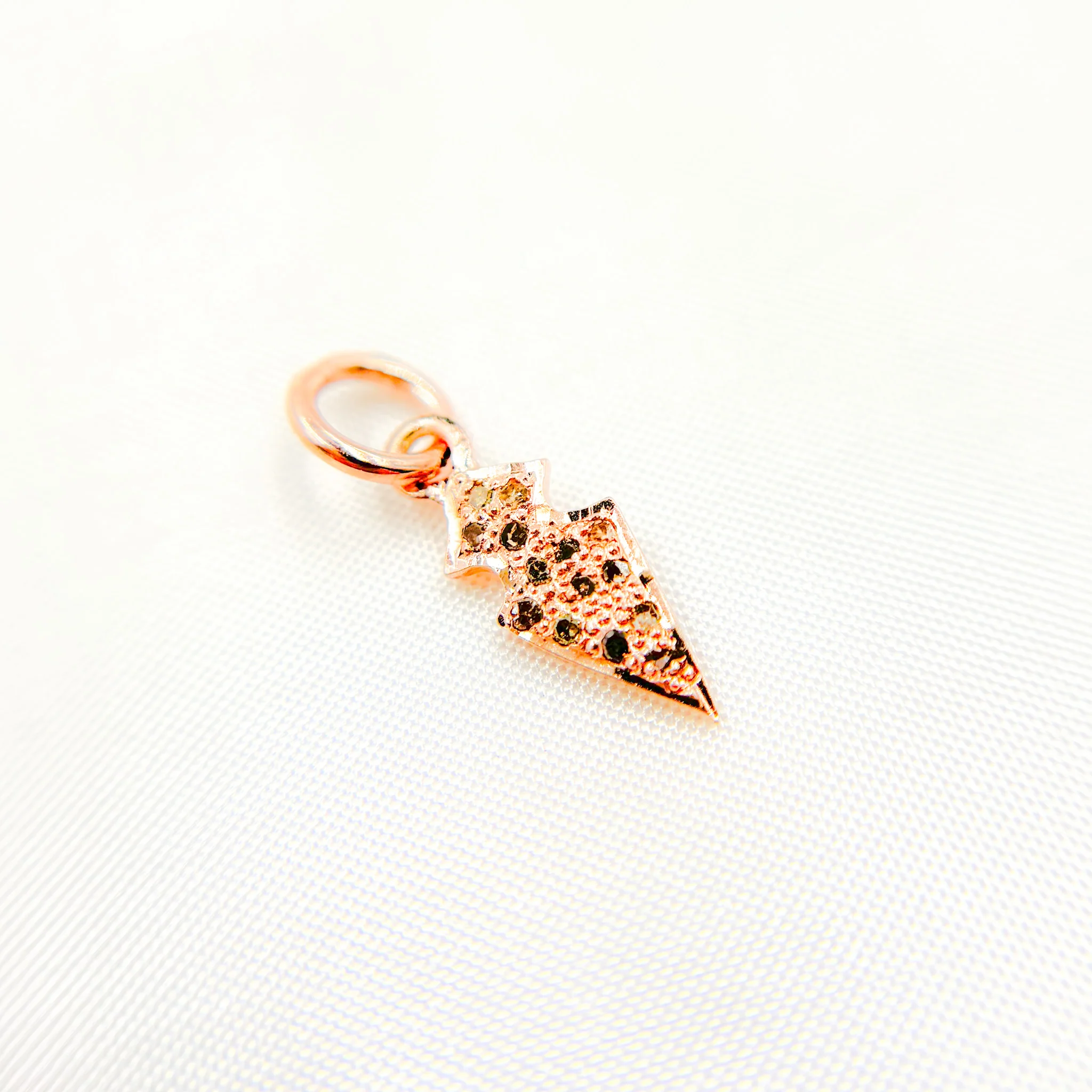 DC357. Diamond Silver Mini Arrow Head Charm - Image 2